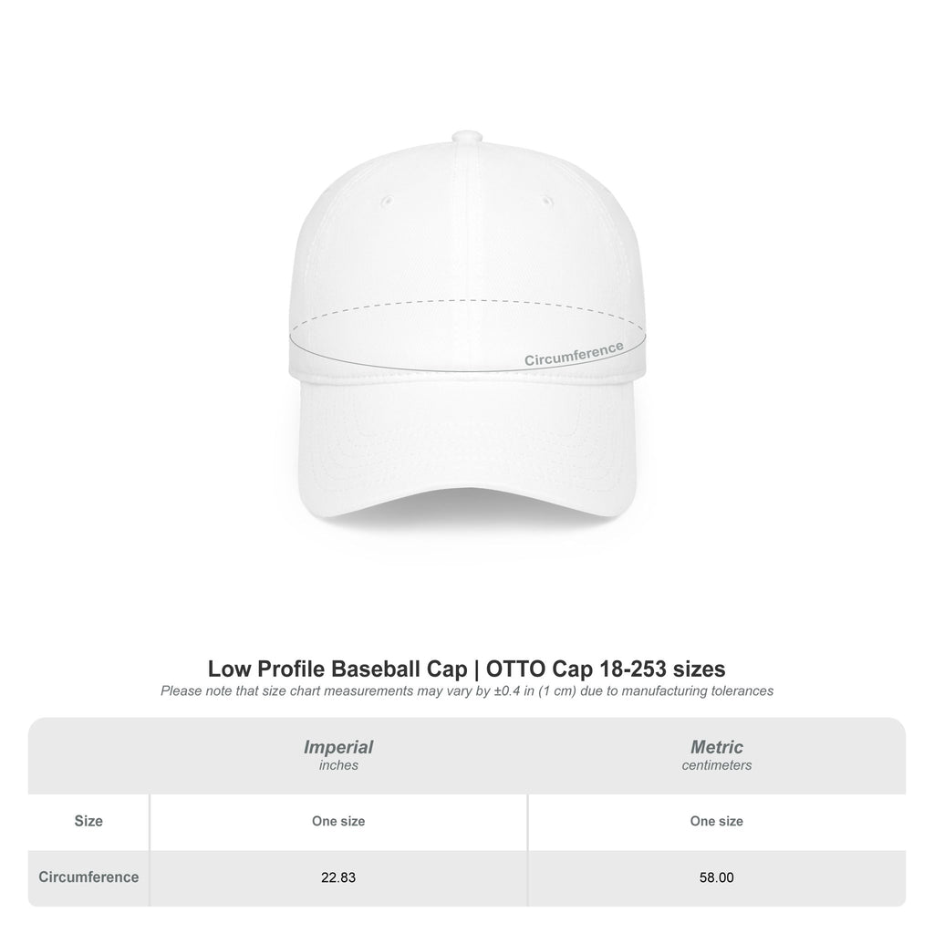 Red Floral Baseball Cap – Trio Flower Design (Low Profile)