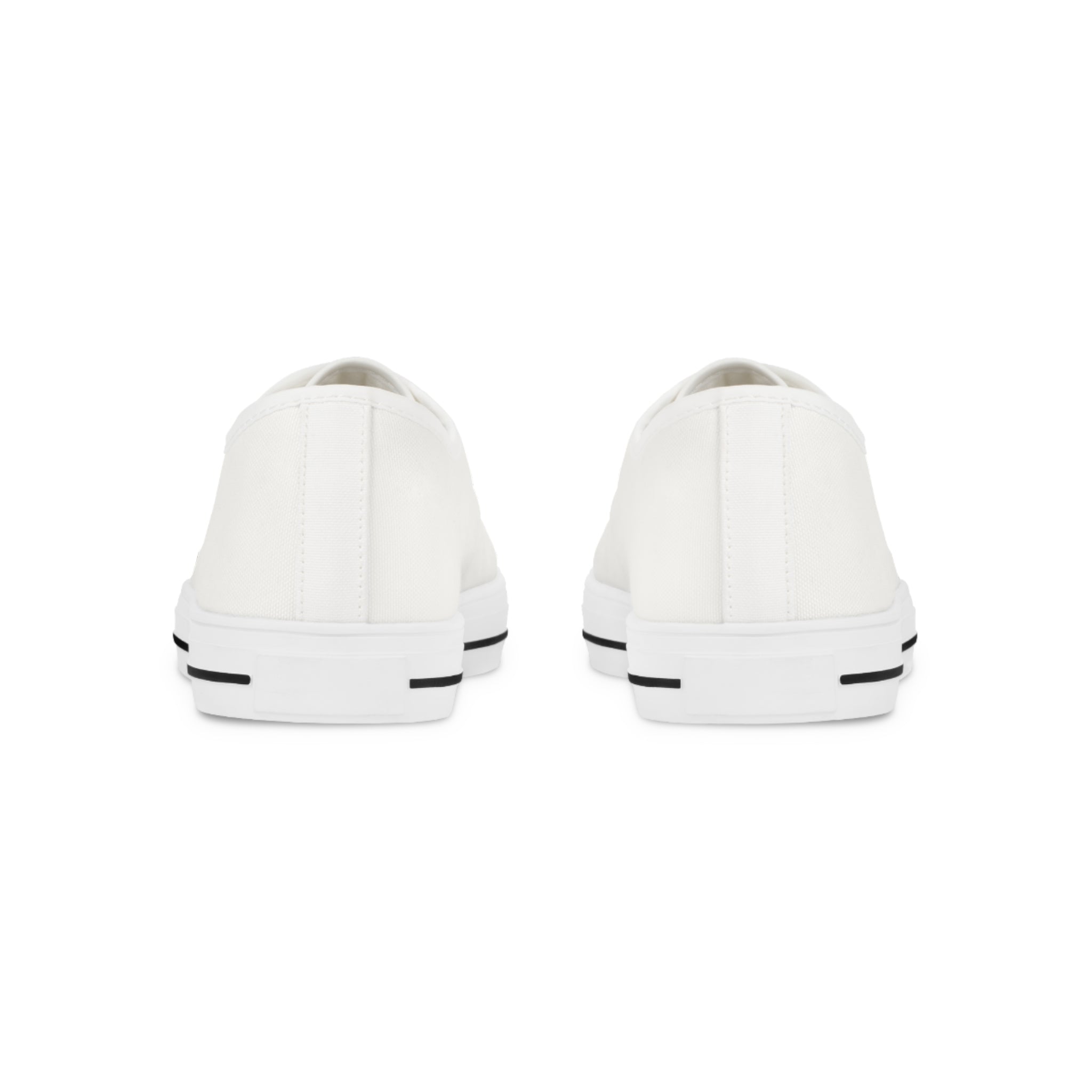 Men's White Low Top Sneakers — Minimal Black Chevron Canvas Shoes