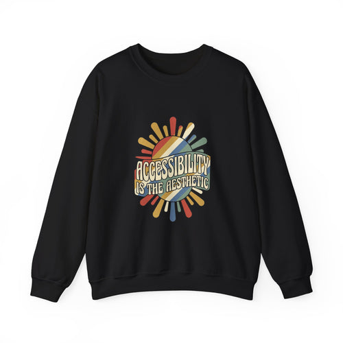 Accessibility Is the Aesthetic Sweatshirt | Disability Pride, Retro Rainbow Typography