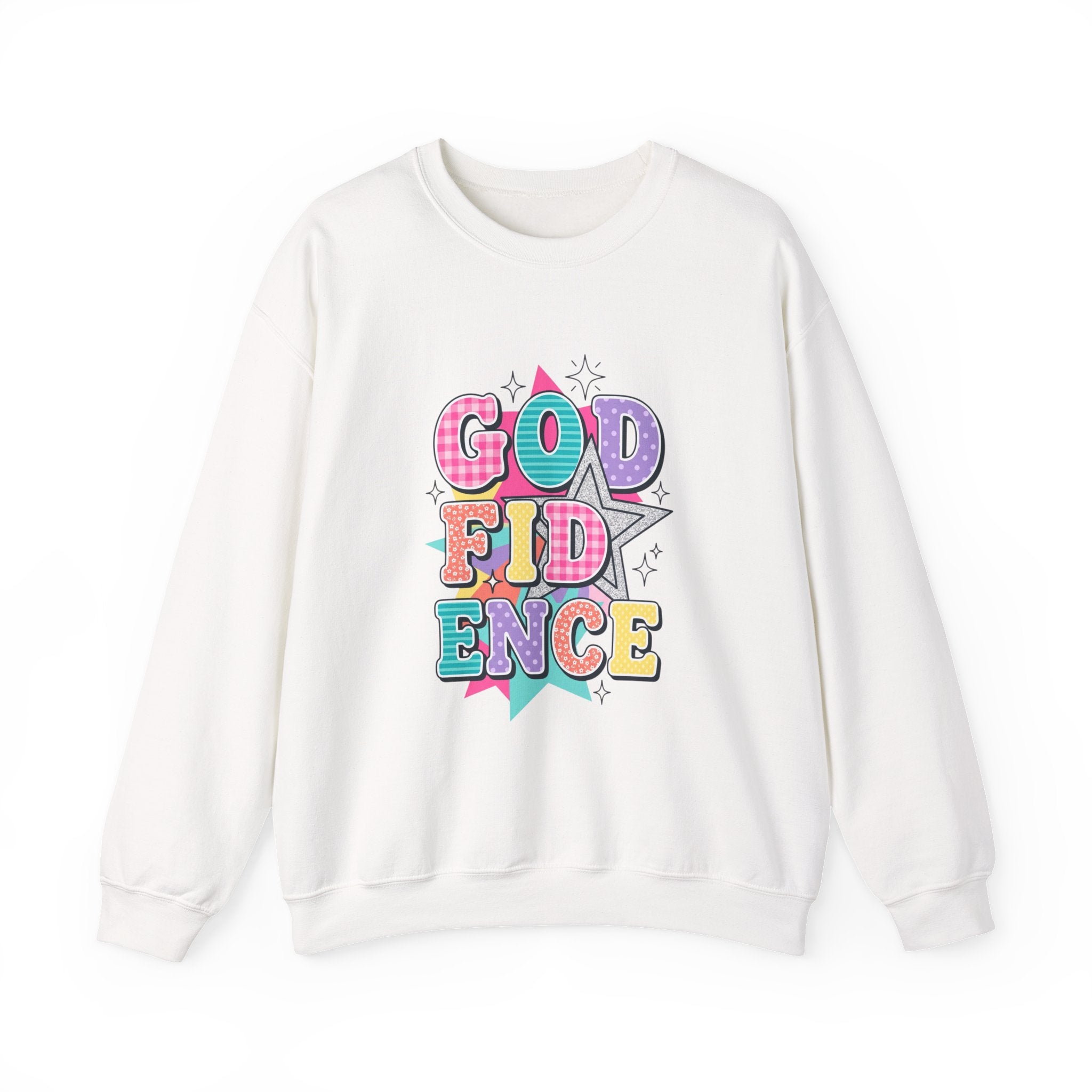 Godfidence Sweatshirt | Christian Rainbow Scripture Quote, Playful Faith Typography