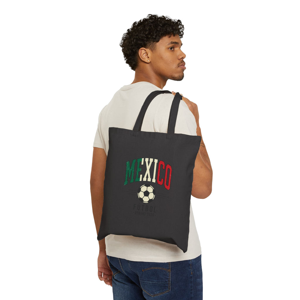 Mexico Futbol Tote | Mexico Flag Colors Soccer Canvas Tote