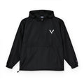 Packable Anorak Jacket - Lightweight Grey Windbreaker with Small White V Logo