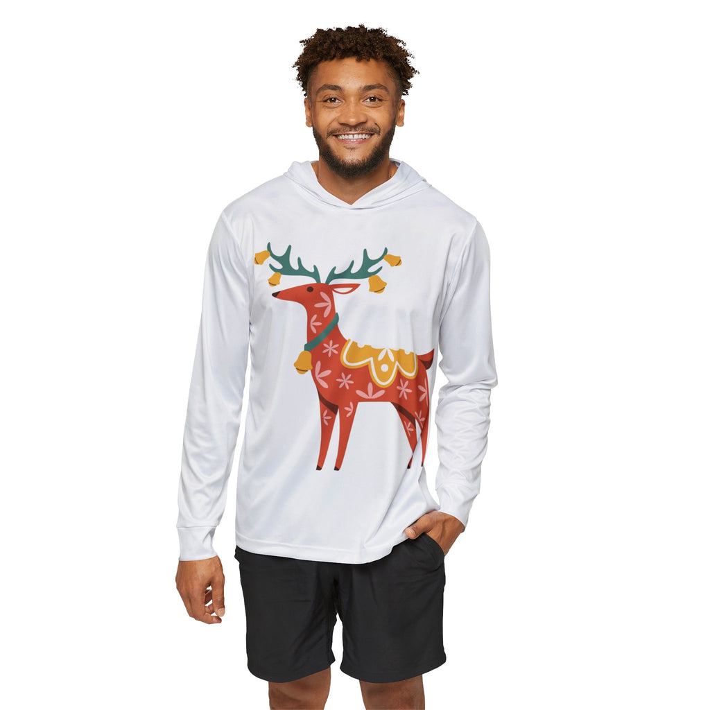 Men's Holiday Reindeer Hoodie — Festive Christmas Sports Warmup Top