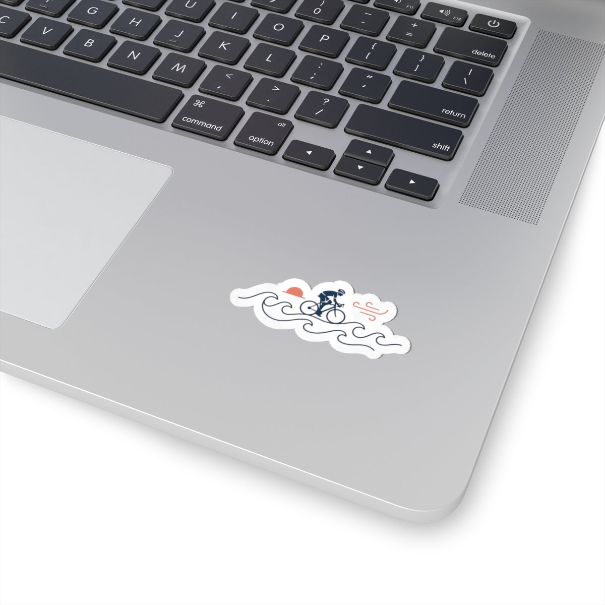 Coastal Cyclist Wave Sticker | Cycling Tour de France Vibes, Kiss-Cut