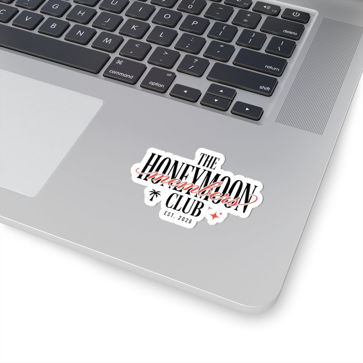 Honeymoon Club Kiss-Cut Sticker | Engaged Bride Era, Script & Retro Serif