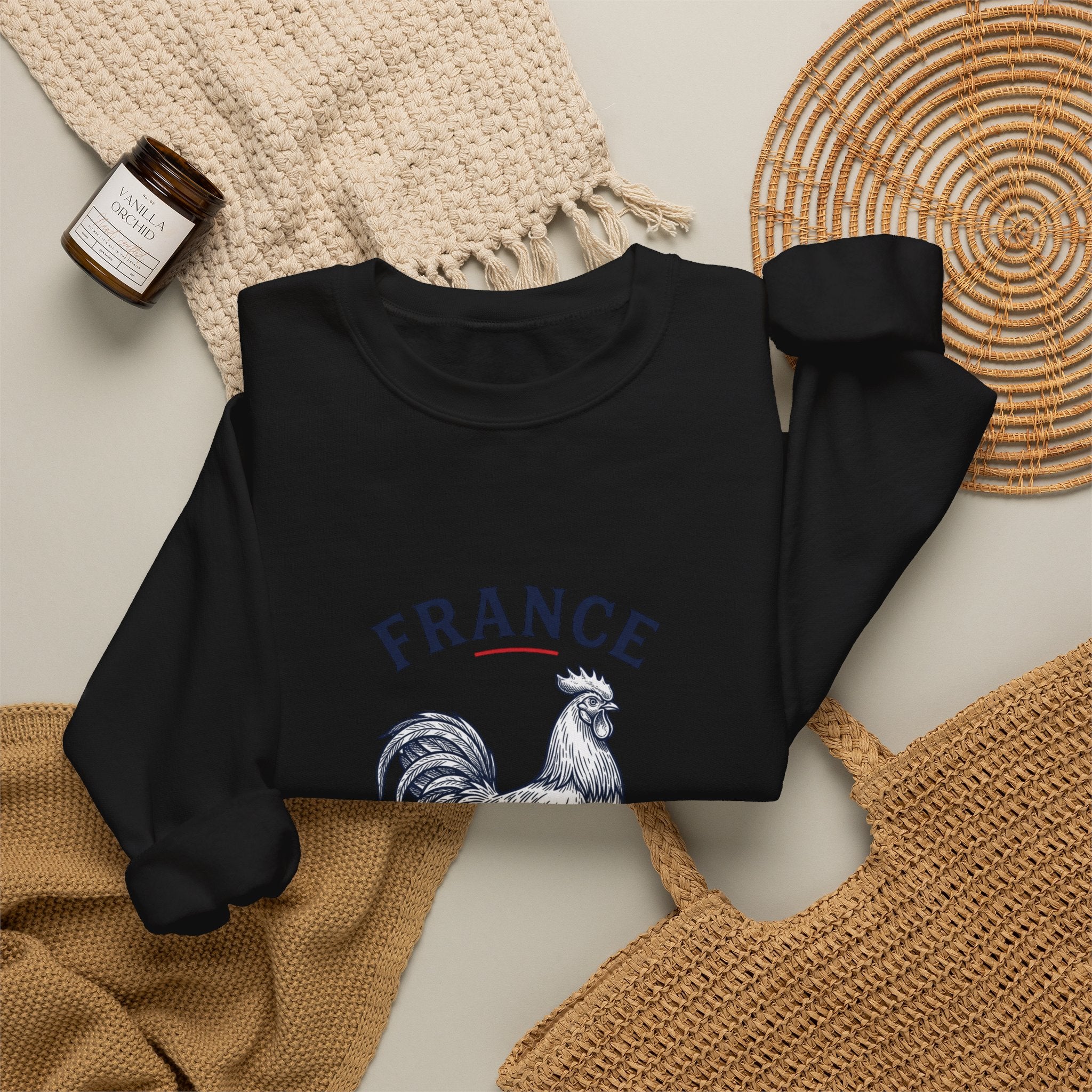 France Rooster Soccer Crewneck Sweatshirt | Football Pride, Flag Colors