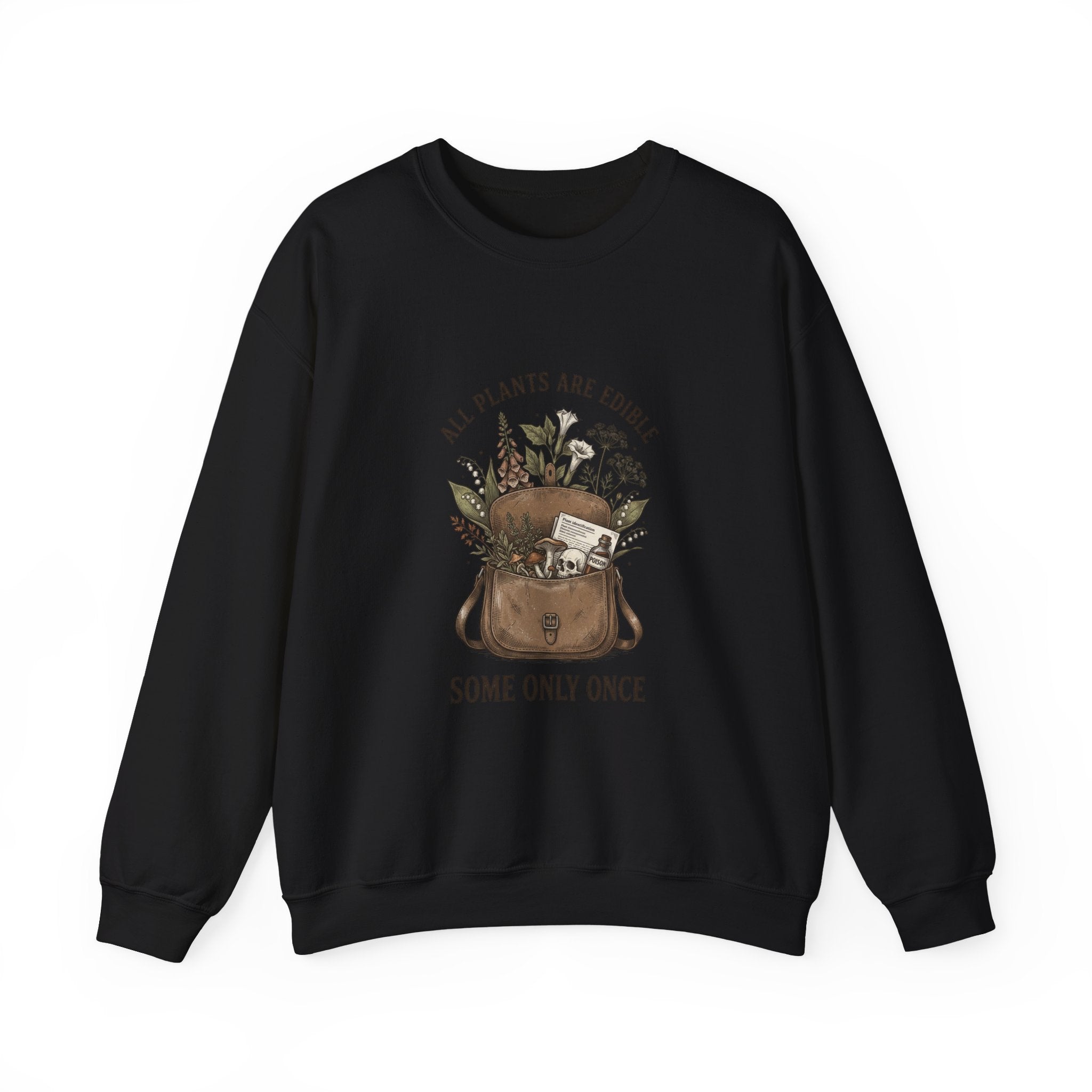 All Plants Are Edible Sweatshirt | Vintage Botanical, Dark Nature Humor