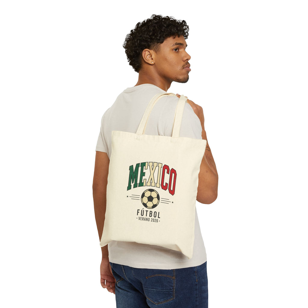 Mexico Futbol Tote | Mexico Flag Colors Soccer Canvas Tote
