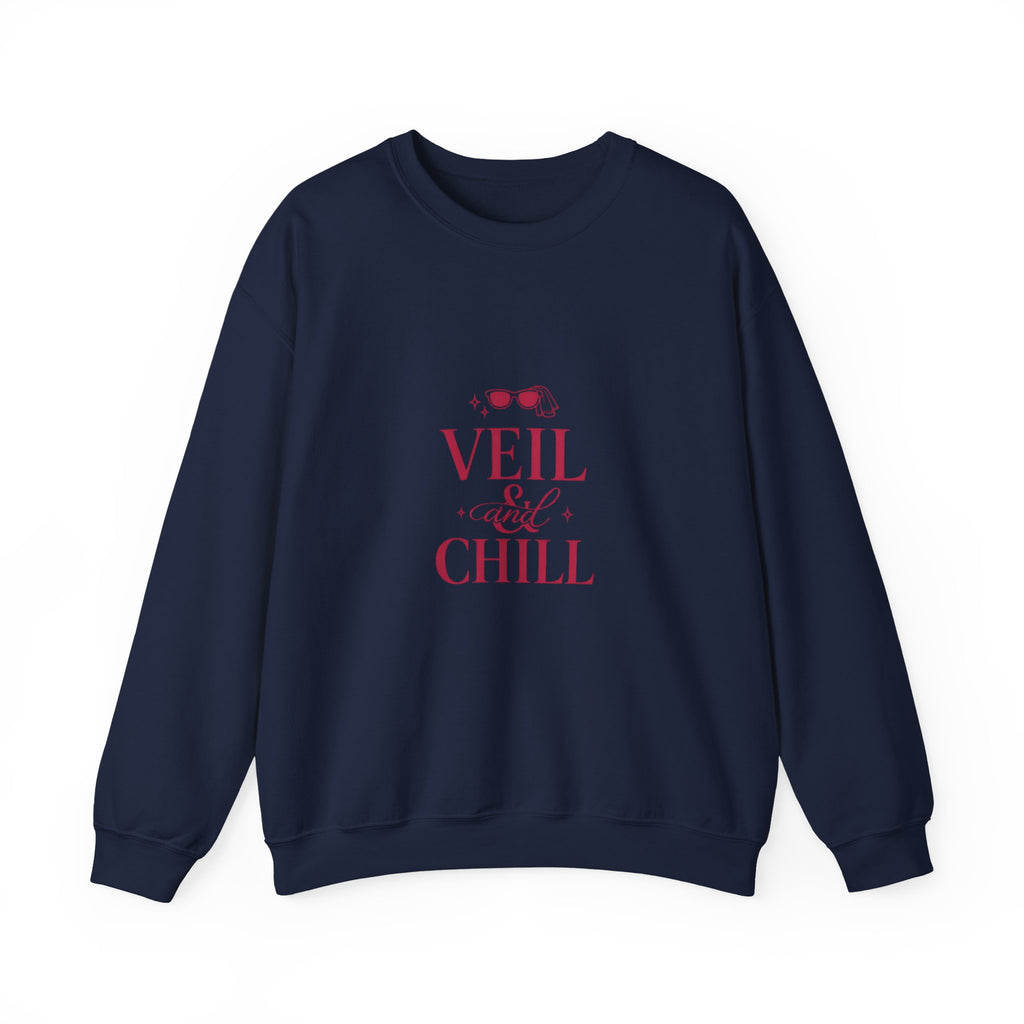 Veil and Chill Sweatshirt | Bride Era Script, Engaged Slogan