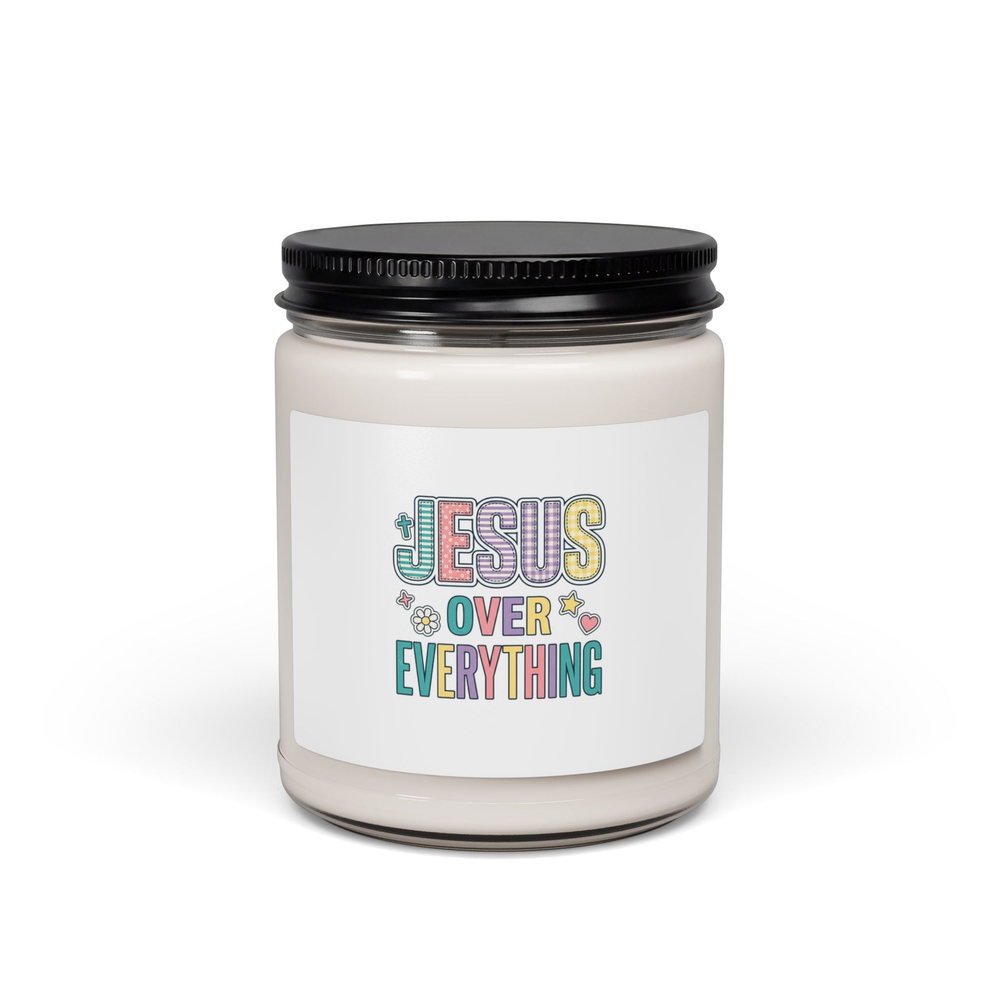 Jesus Over Everything Candle | Christian, Rainbow Scripture Soy