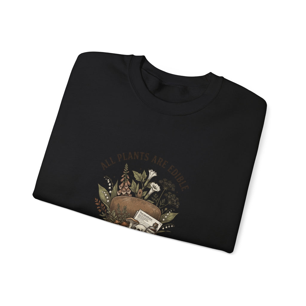 All Plants Are Edible Sweatshirt | Vintage Botanical, Dark Nature Humor
