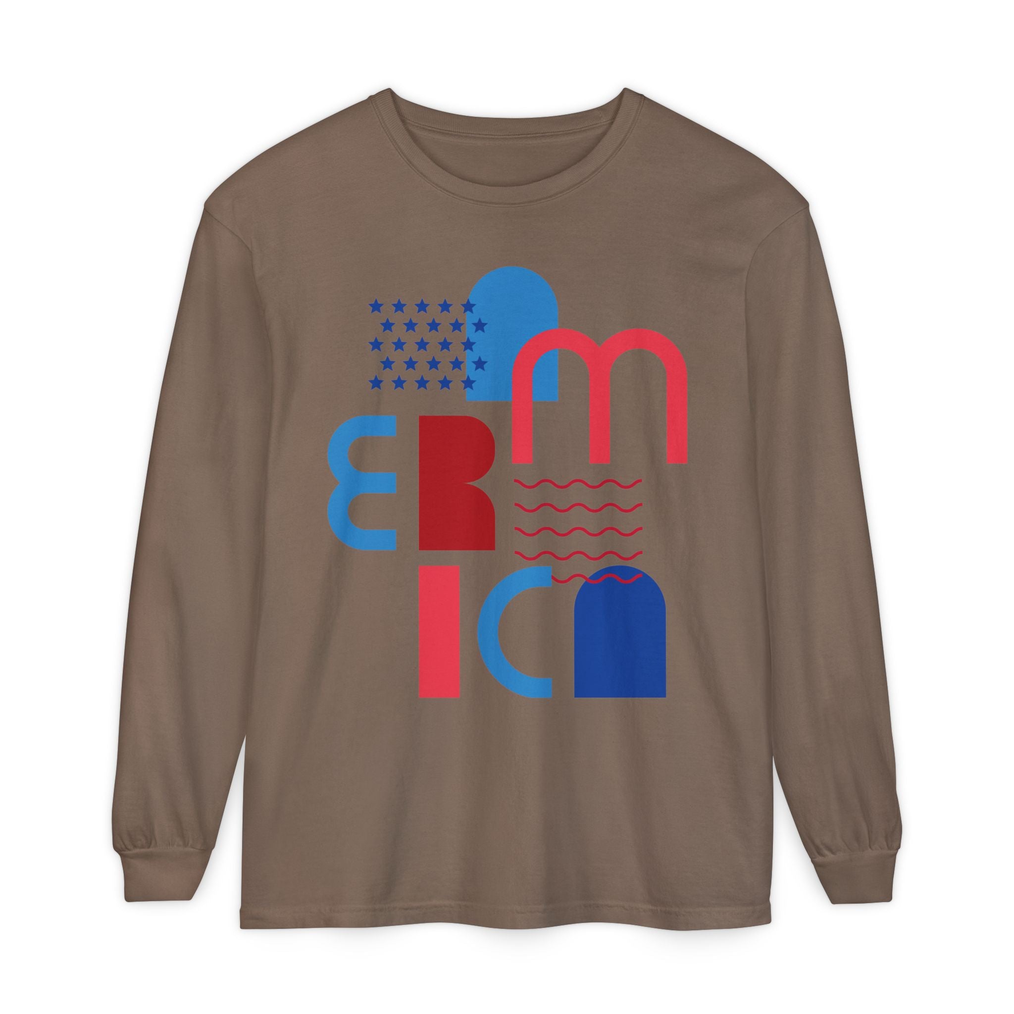America Abstract Graphic Long Sleeve Tee