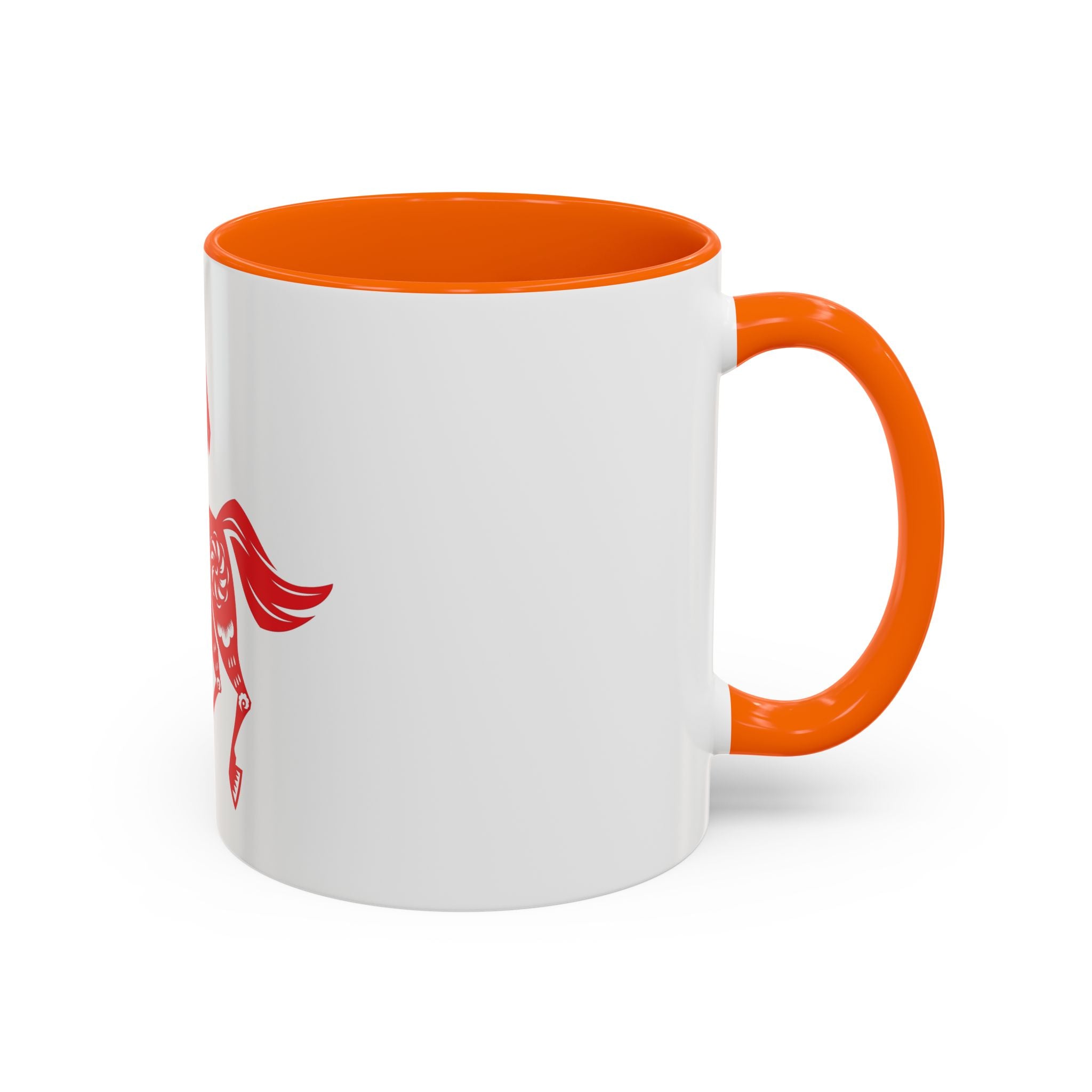 Chinese Paper-Cut Horse Accent Coffee Mug — Red Lunar New Year Design (11/15oz)