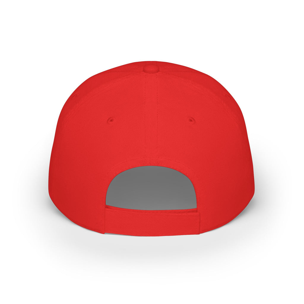 Red Floral Baseball Cap – Trio Flower Design (Low Profile)