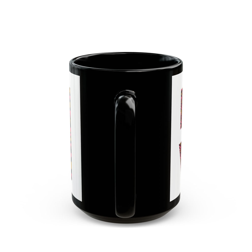 Leopard Love Black Ceramic Mug — Pink Leopard Print Coffee Cup (11oz & 15oz)