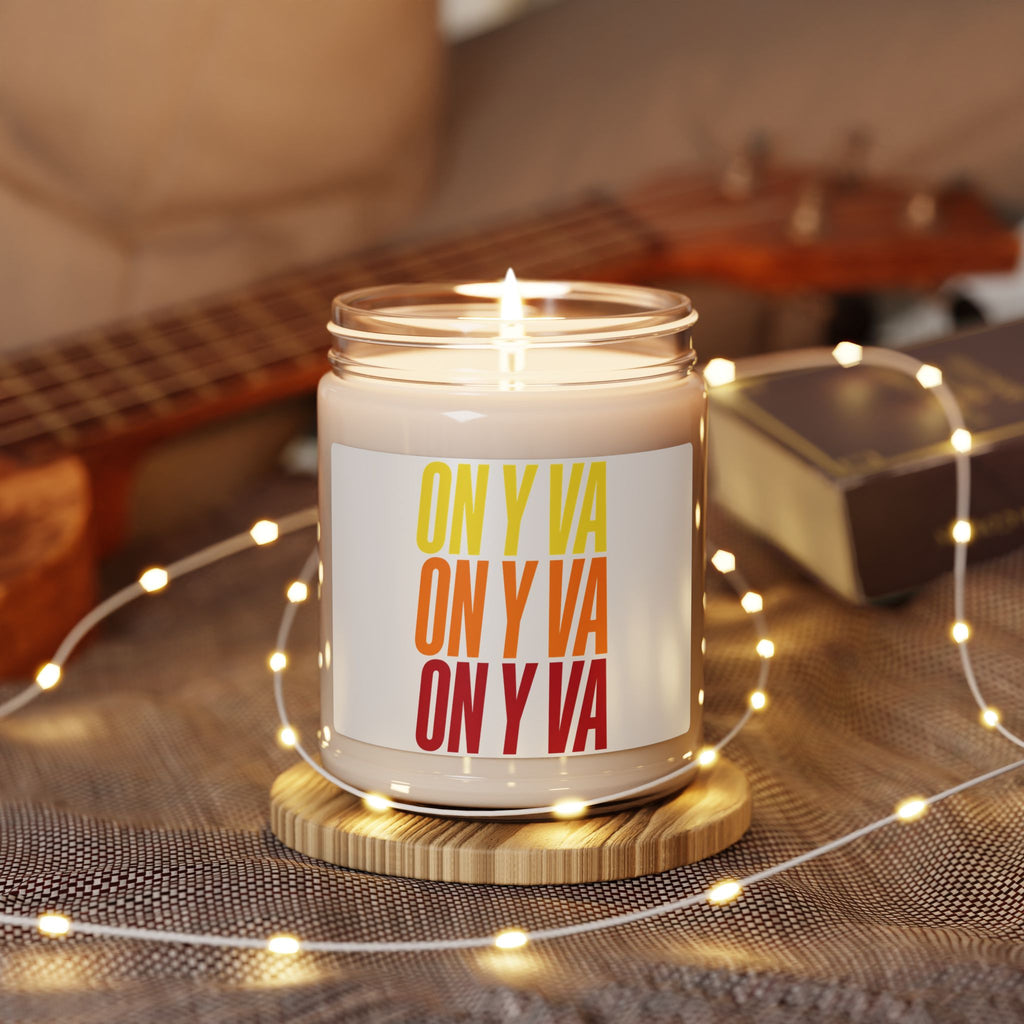 On Y Va Cycling Candle, Tour de France Inspired Soy Jar | Retro Yellow Orange Red