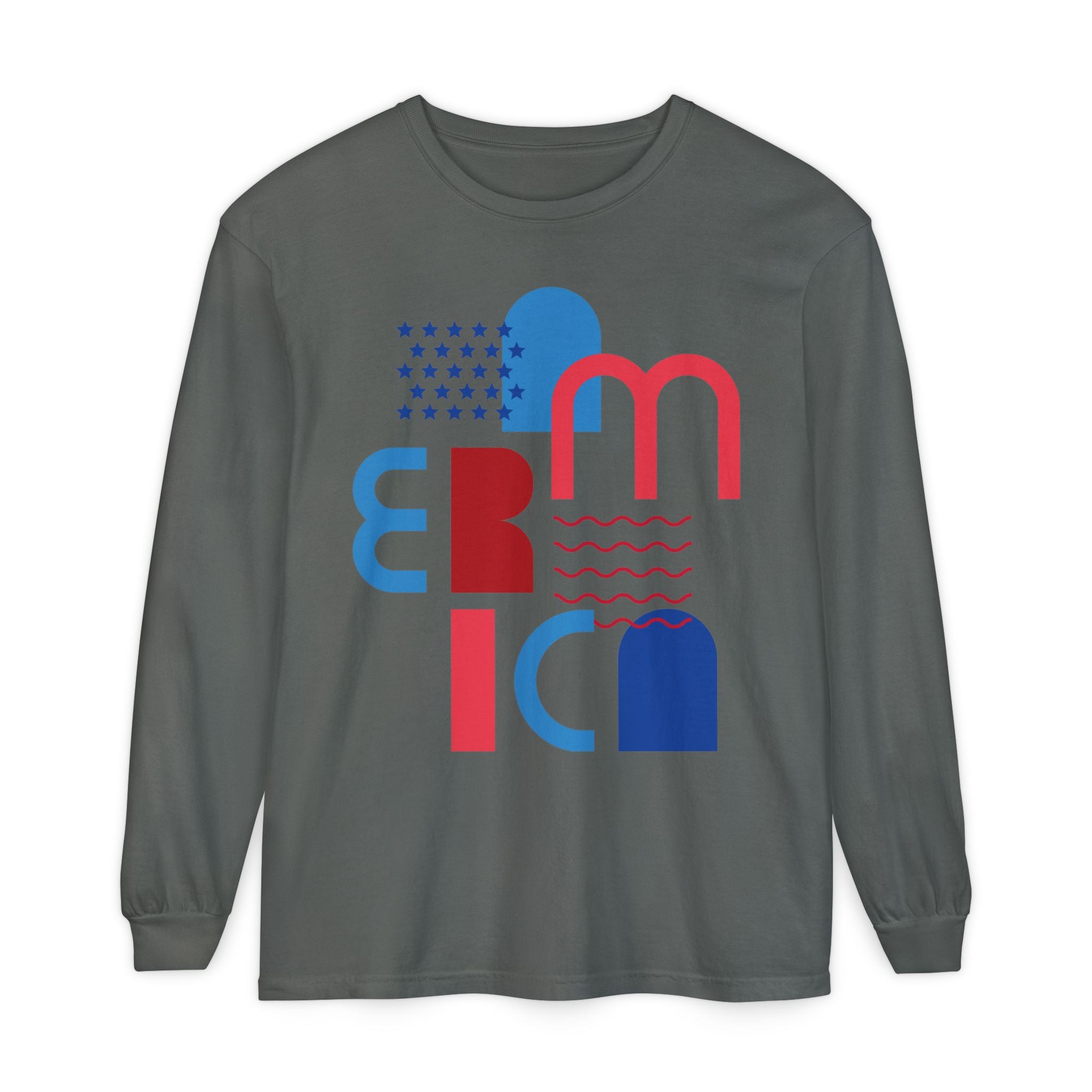 America Abstract Graphic Long Sleeve Tee