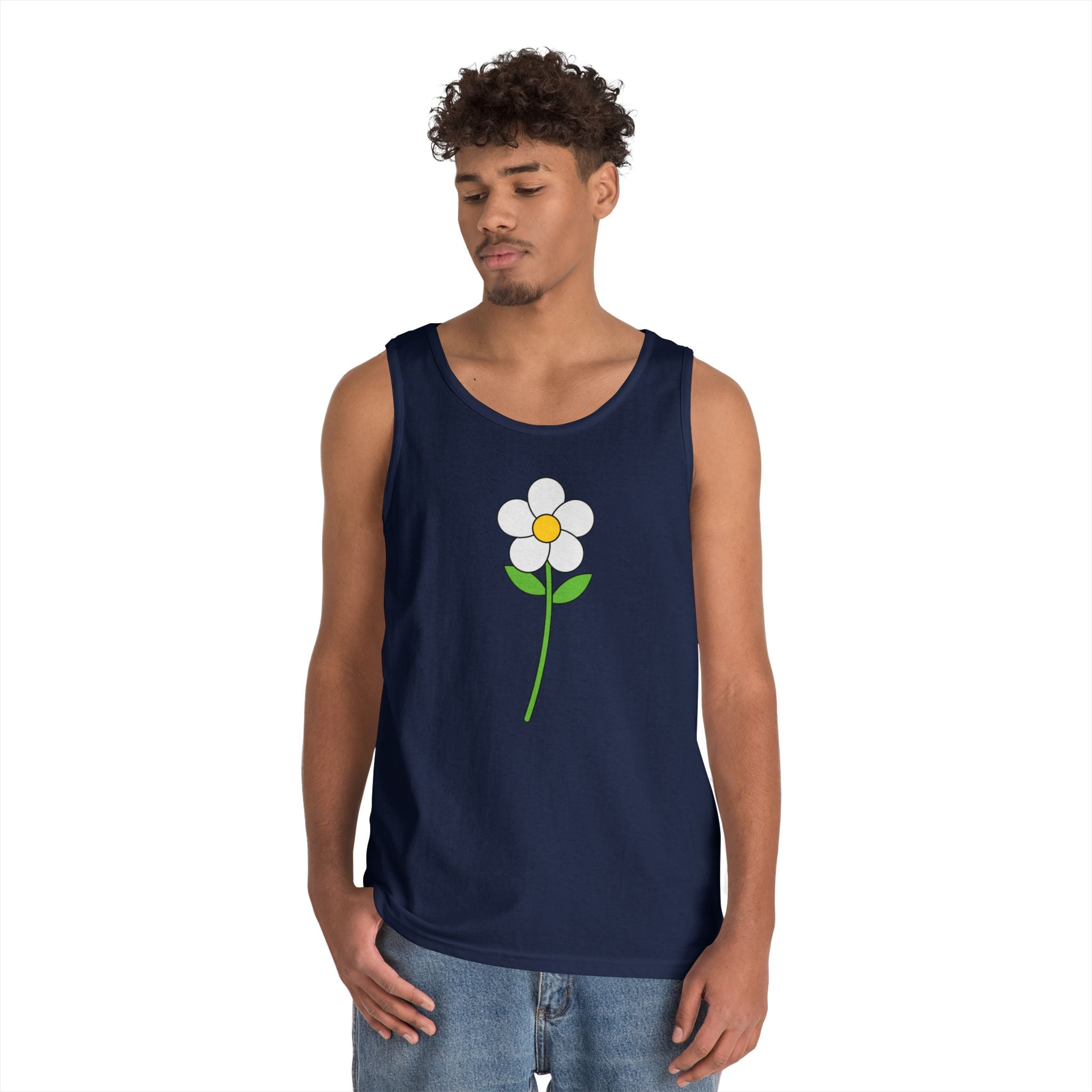 Daisy Graphic Tank Top — Minimal Floral Summer Tank