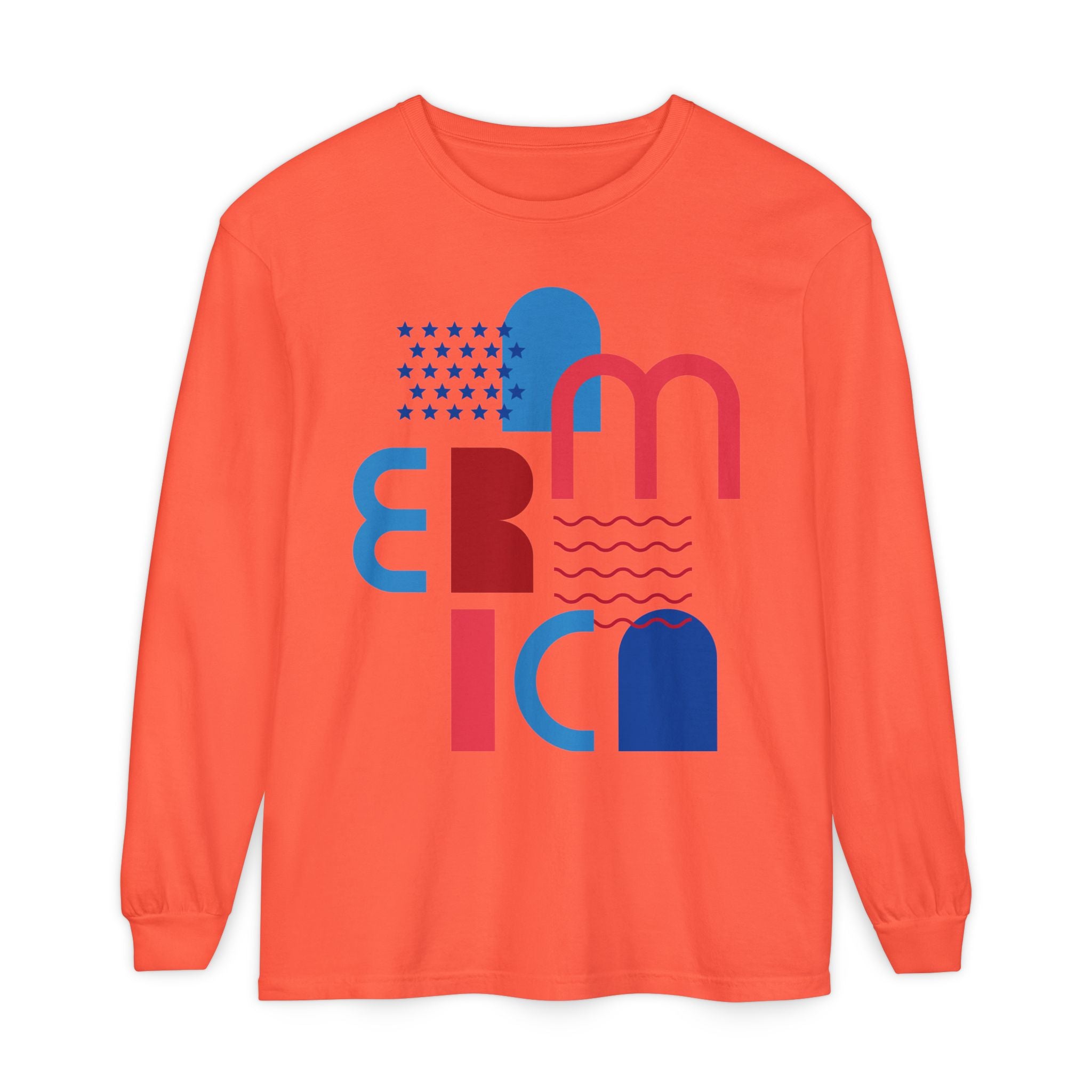 America Abstract Graphic Long Sleeve Tee