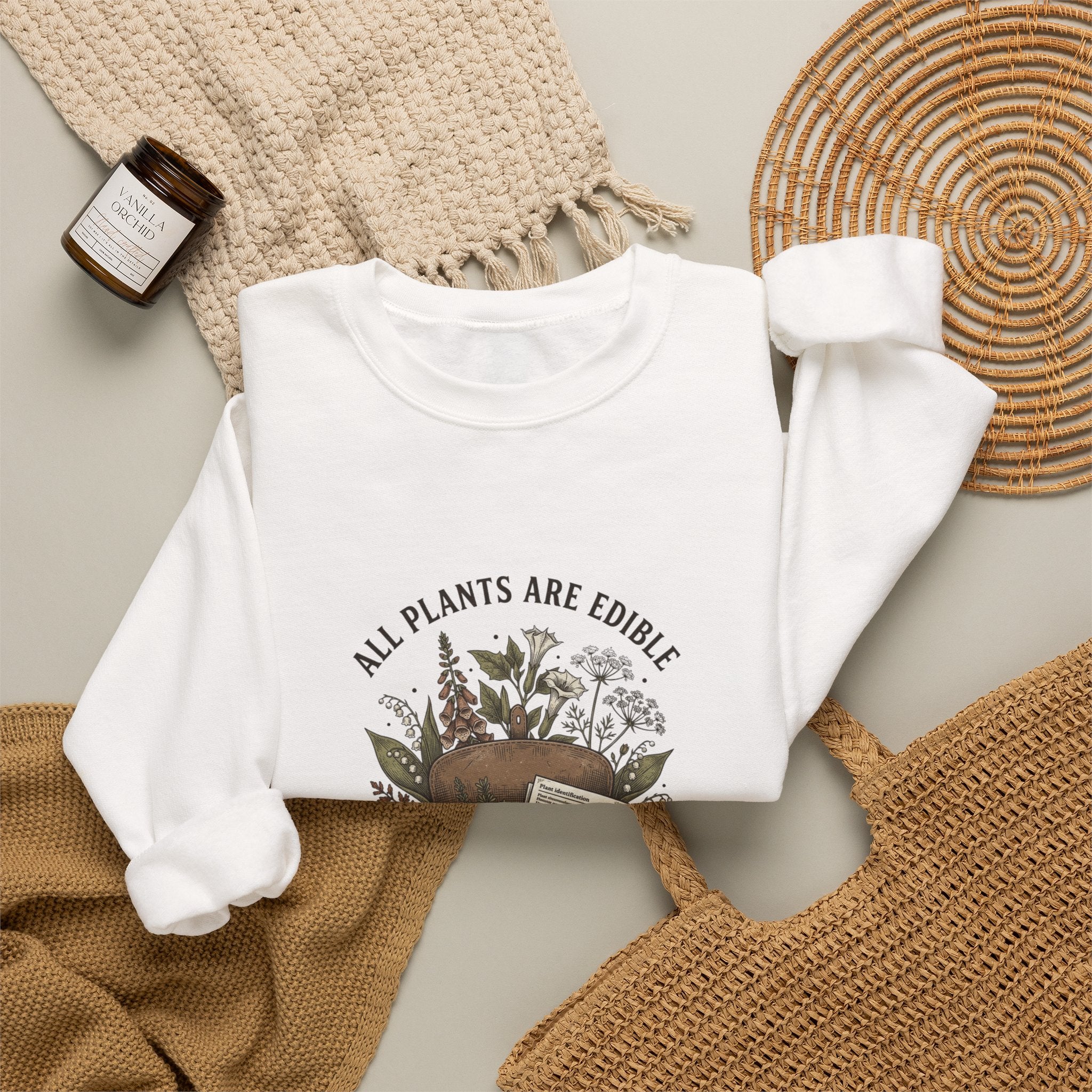 All Plants Are Edible Sweatshirt | Vintage Botanical, Dark Nature Humor