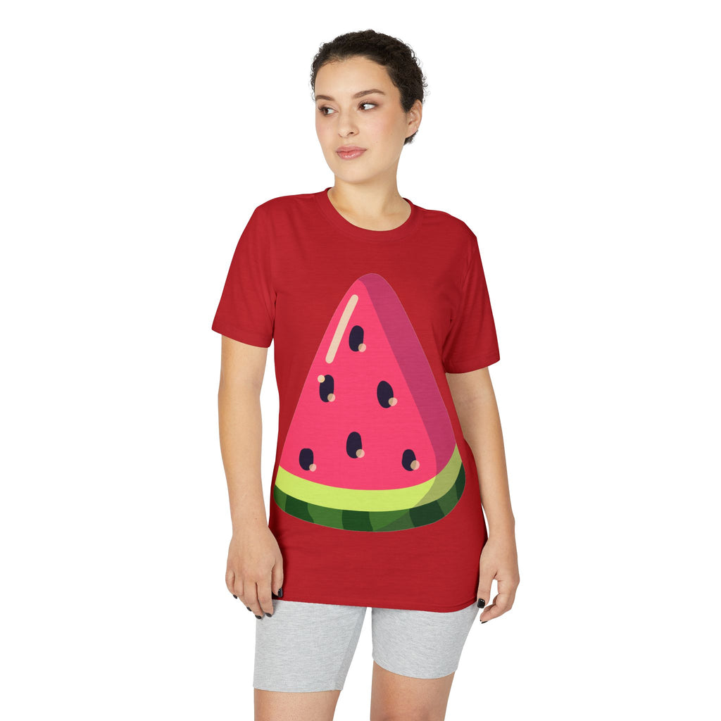 Watermelon Slice Performance T-Shirt — Cute Summer Fruit Graphic Tee
