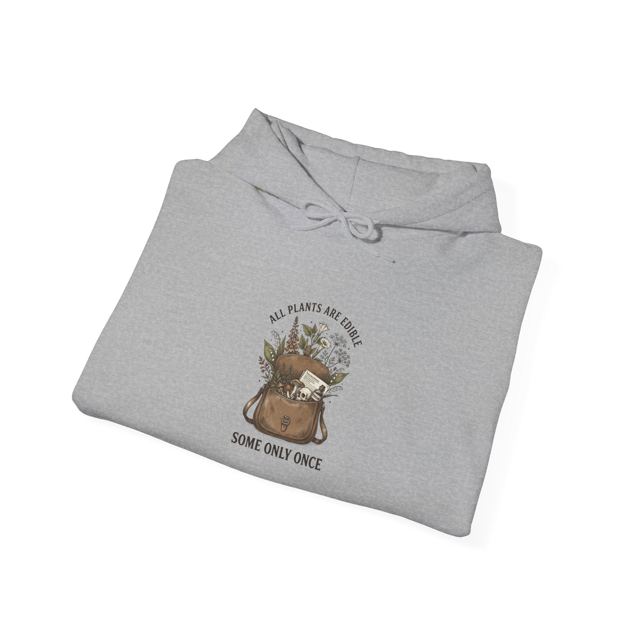 All Plants Are Edible Hoodie | Vintage Botanical Illustration, Dark Nature Humor