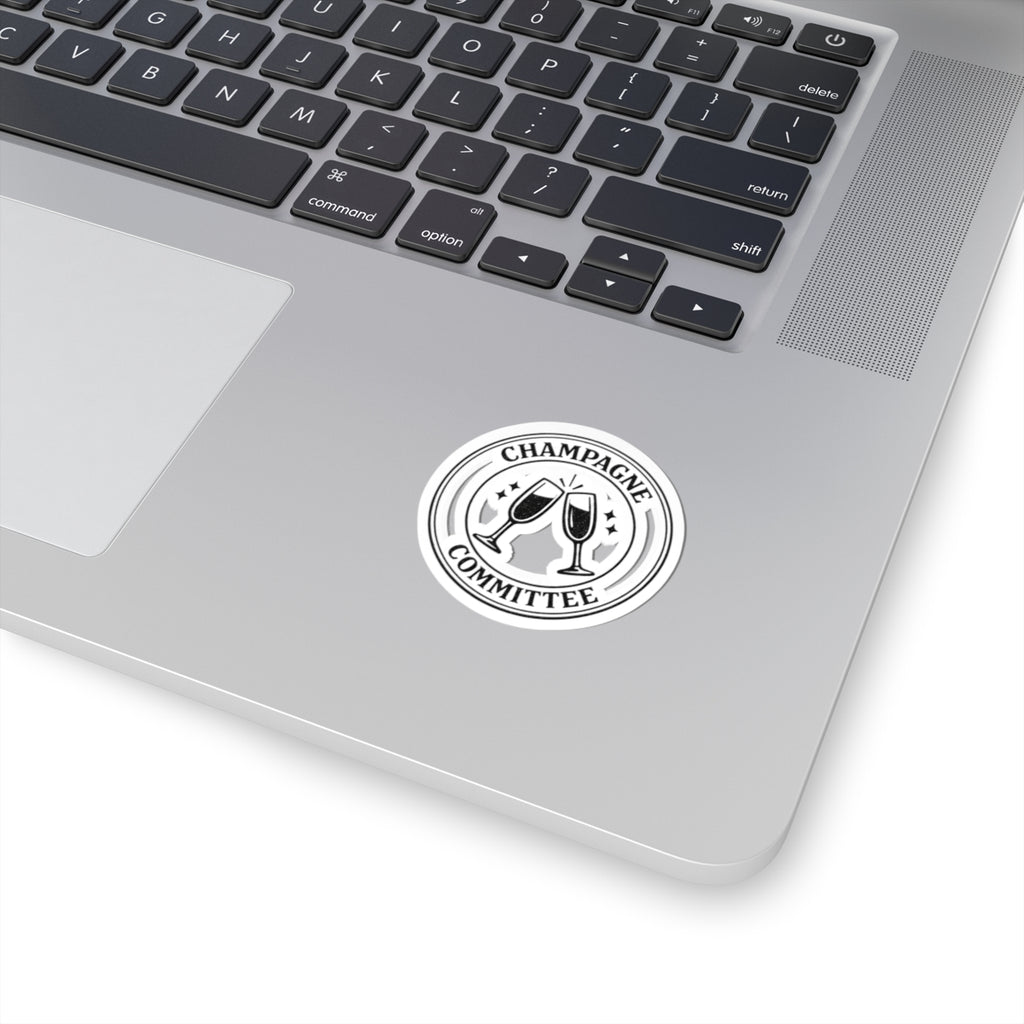 Champagne Committee Sticker | Engaged Bride Era, Slogan-Core Kiss-Cut