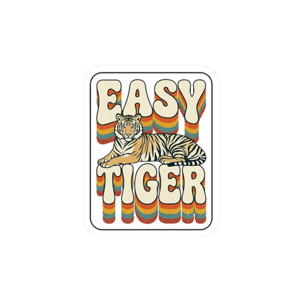 Easy Tiger retro tiger graphic Kiss-Cut Sticker | vintage vacation vibes