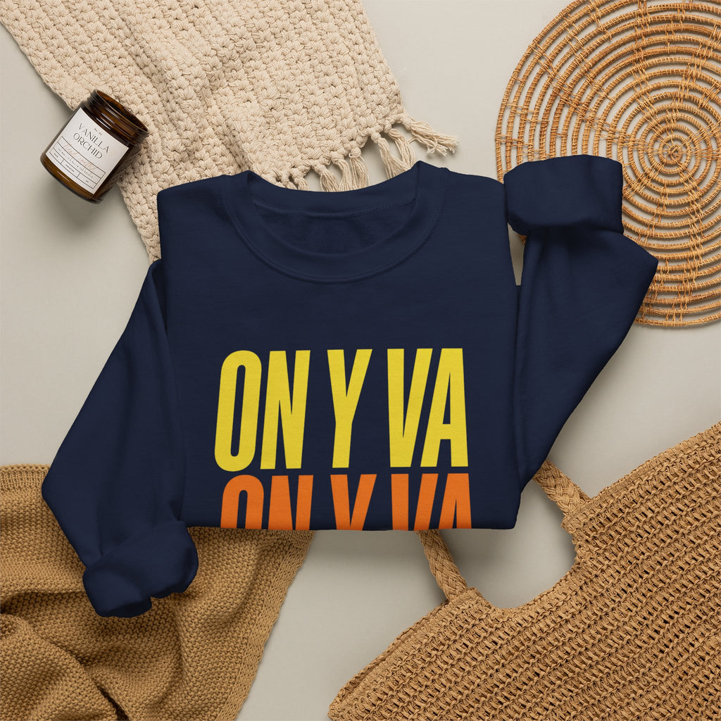 On Y Va Retro Cycling Crewneck Sweatshirt | Tour de France Vibes