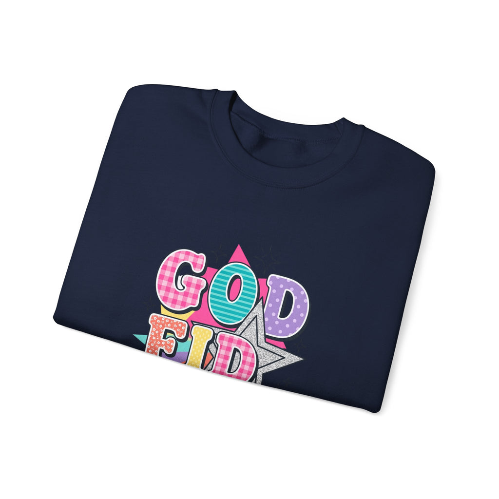 Godfidence Sweatshirt | Christian Rainbow Scripture Quote, Playful Faith Typography