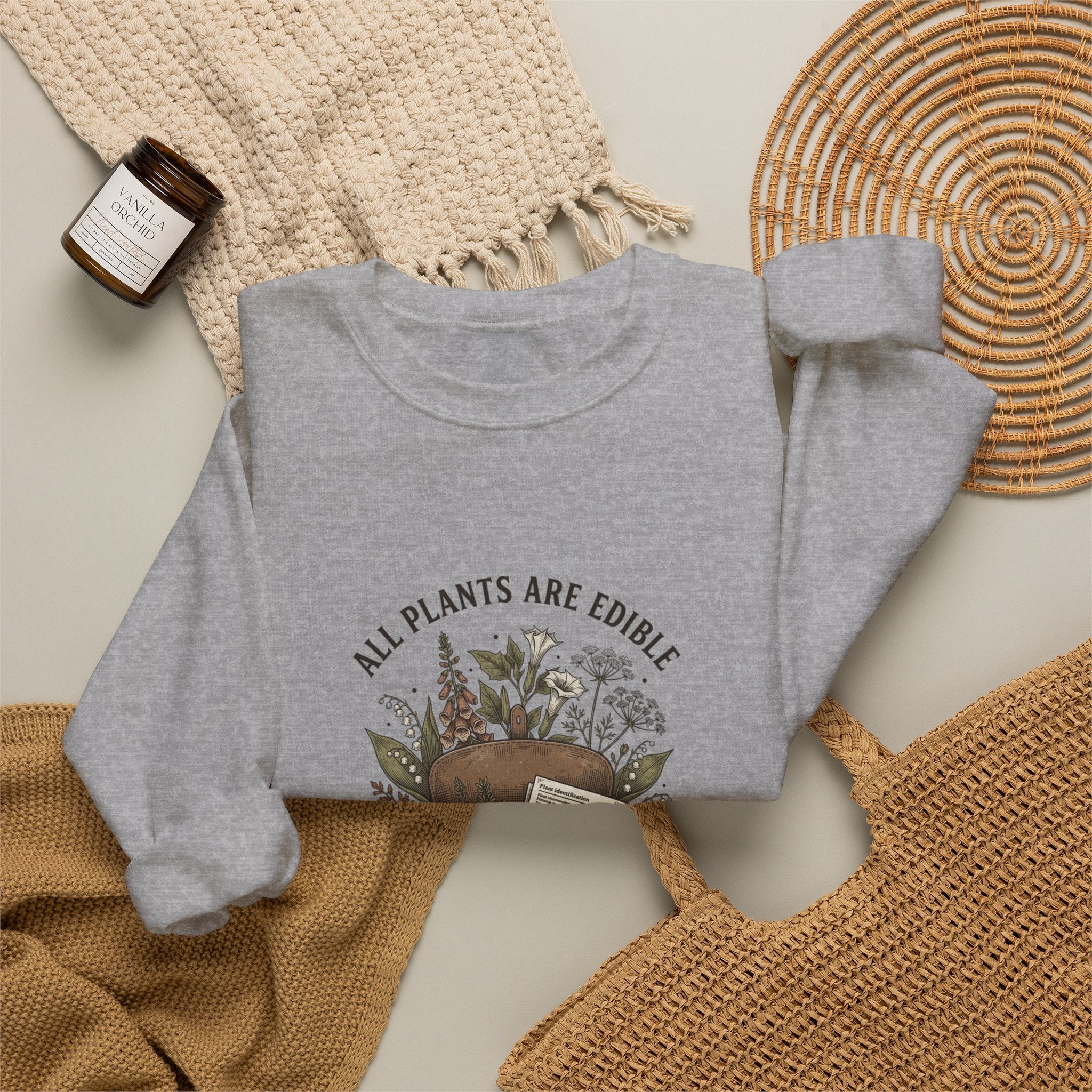 All Plants Are Edible Sweatshirt | Vintage Botanical, Dark Nature Humor