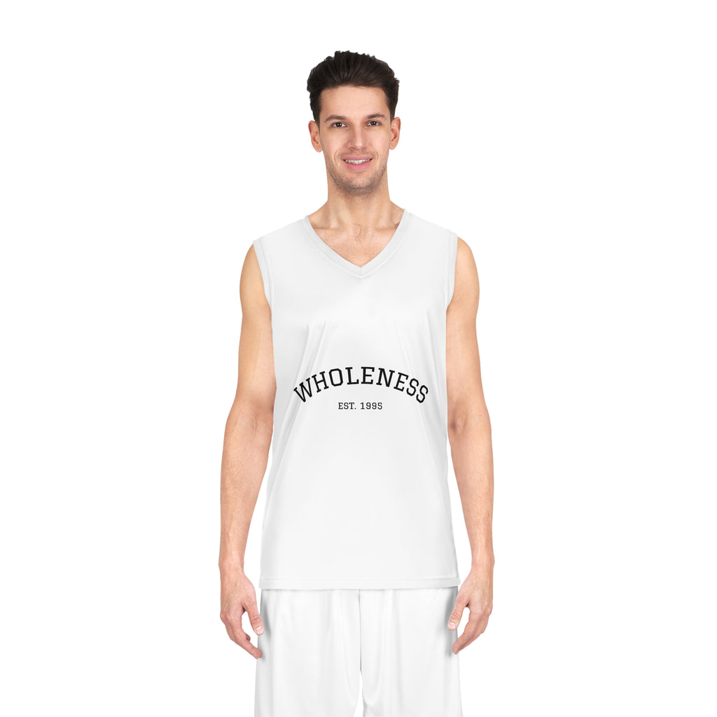 Wholeness Basketball Jersey — Minimal Arch Logo "WHOLENESS EST. 1995"