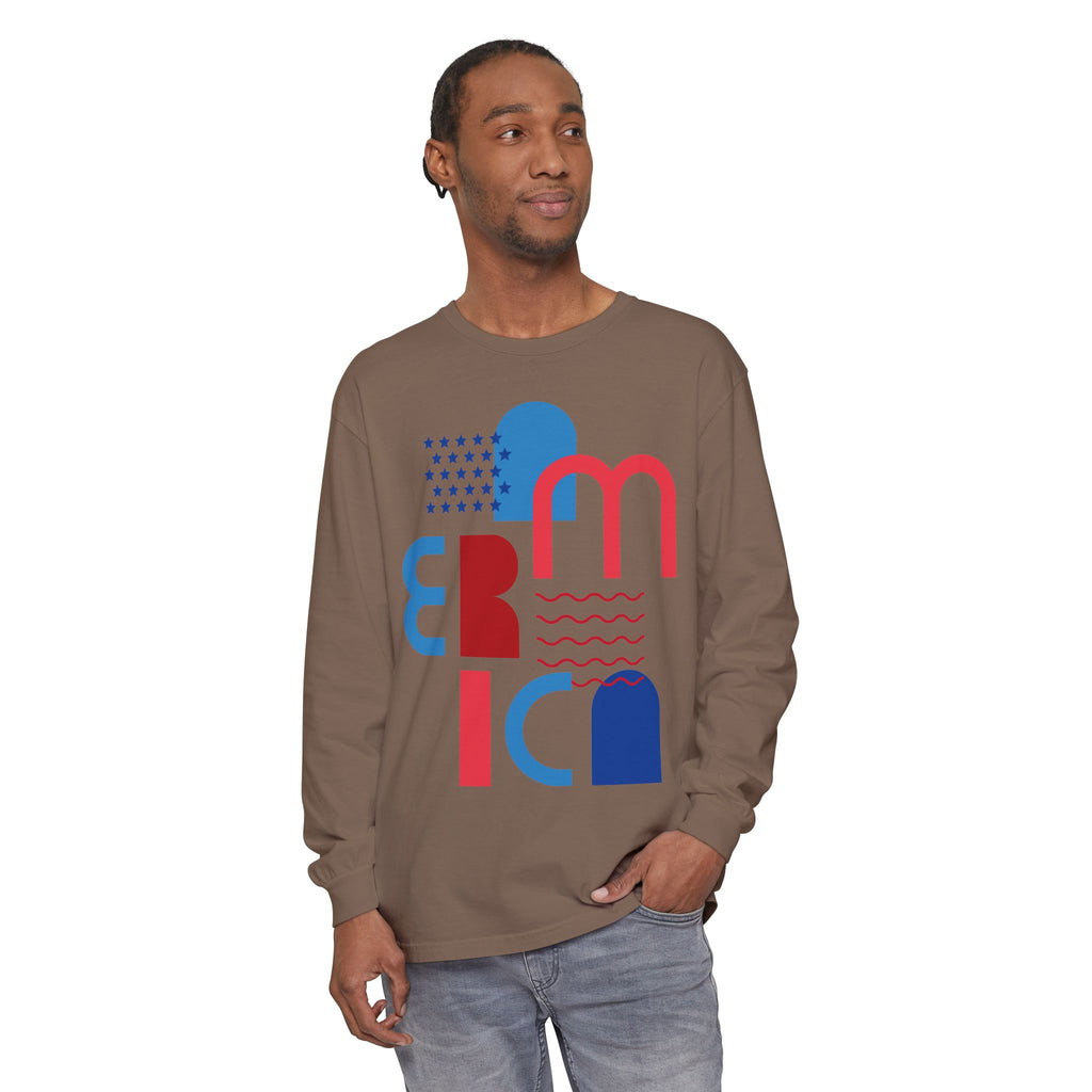 America Abstract Graphic Long Sleeve Tee