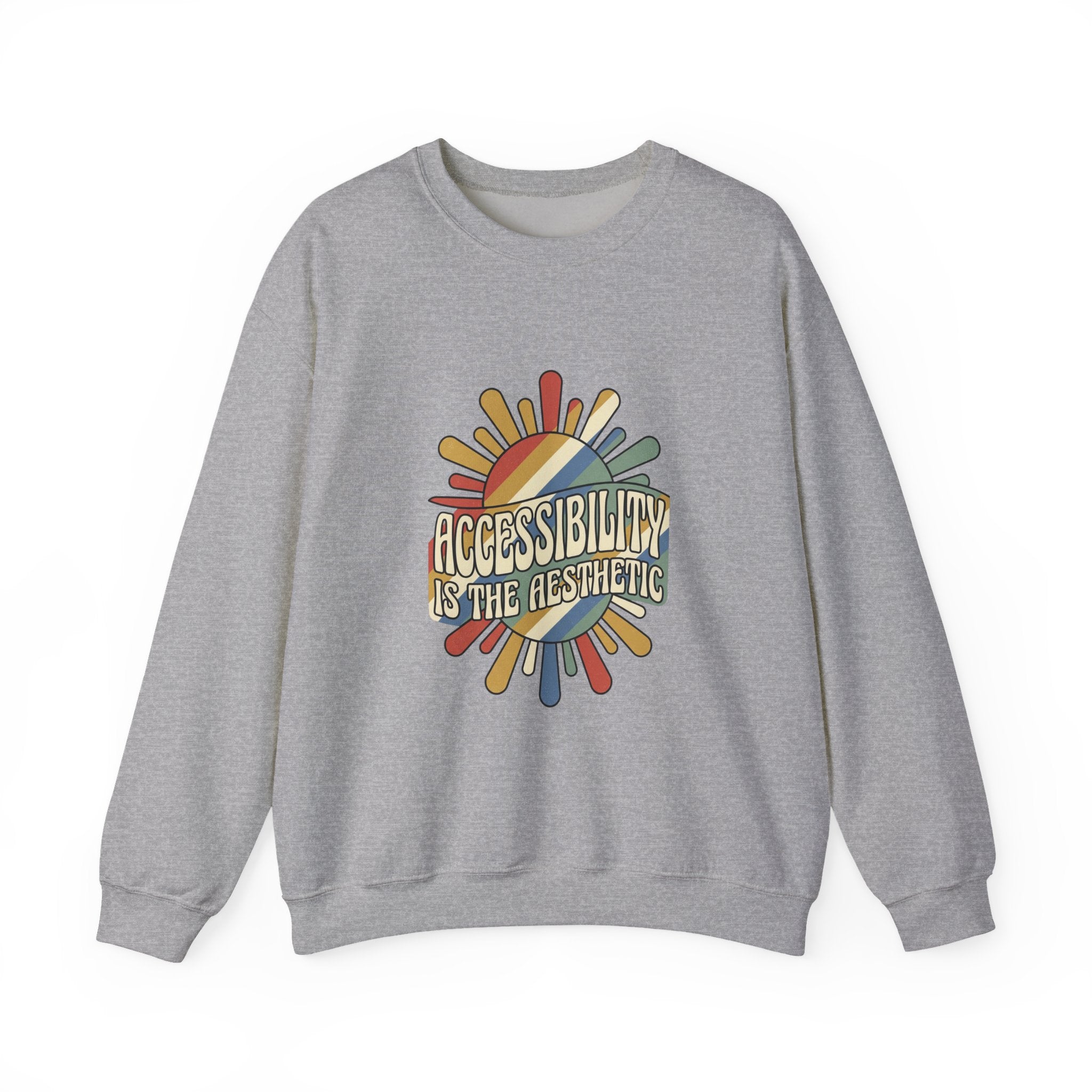 Accessibility Is the Aesthetic Sweatshirt | Disability Pride, Retro Rainbow Typography