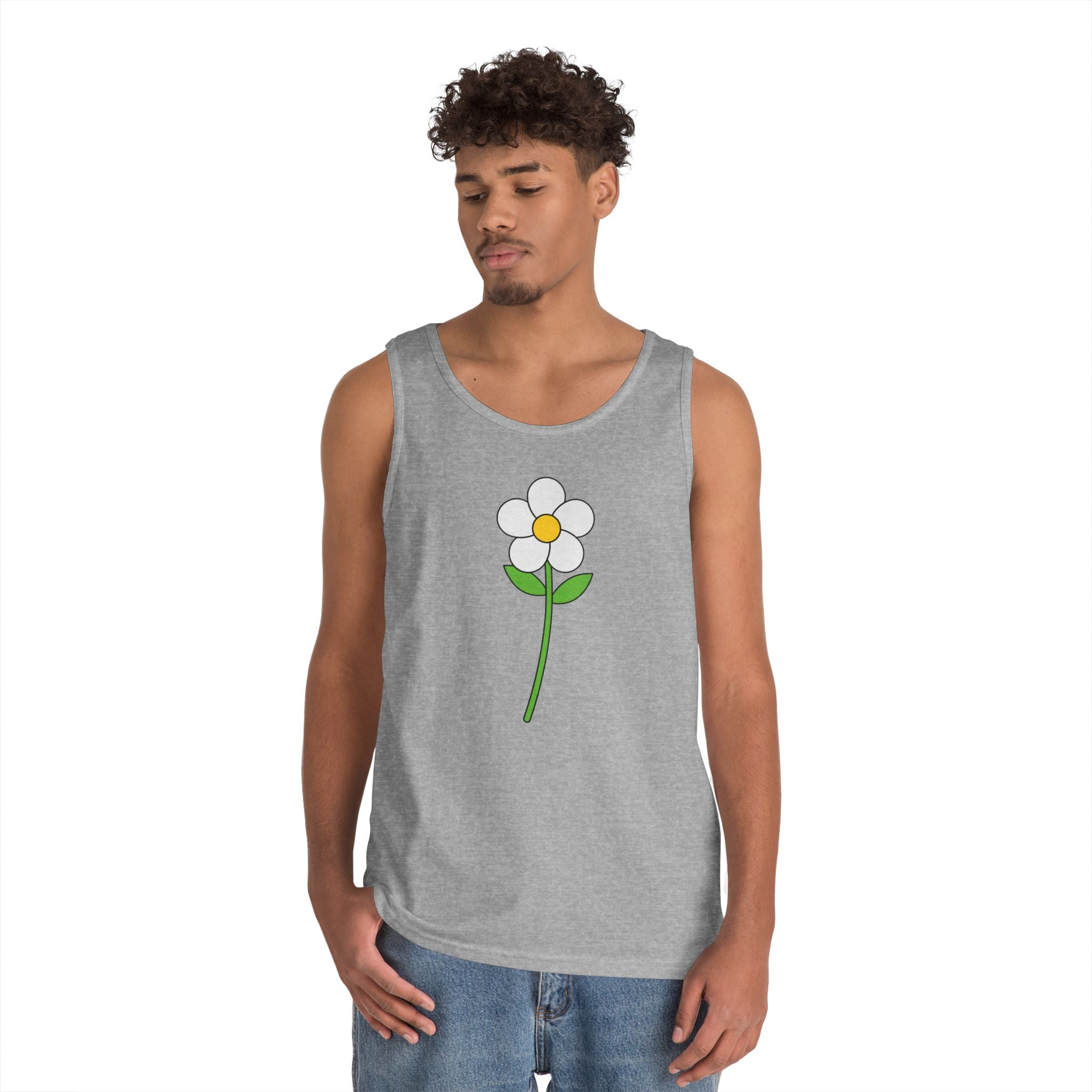 Daisy Graphic Tank Top — Minimal Floral Summer Tank