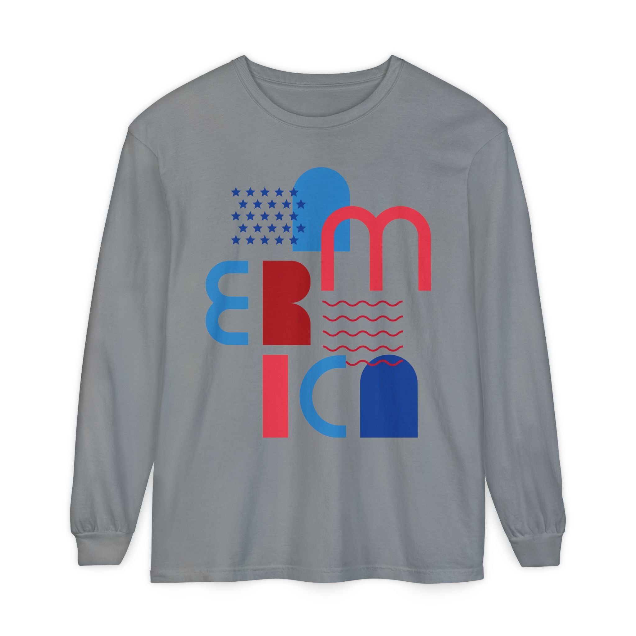 America Abstract Graphic Long Sleeve Tee