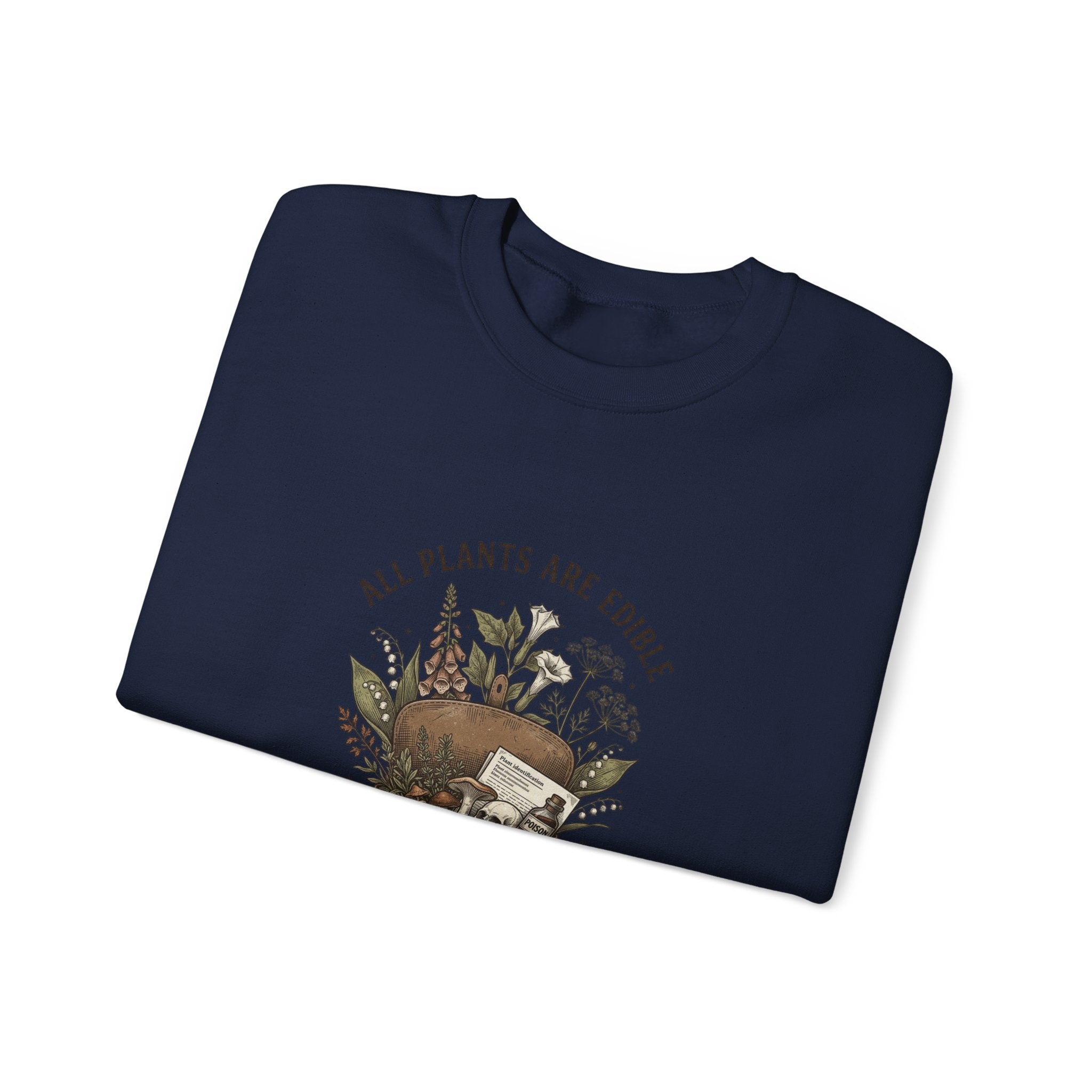 All Plants Are Edible Sweatshirt | Vintage Botanical, Dark Nature Humor