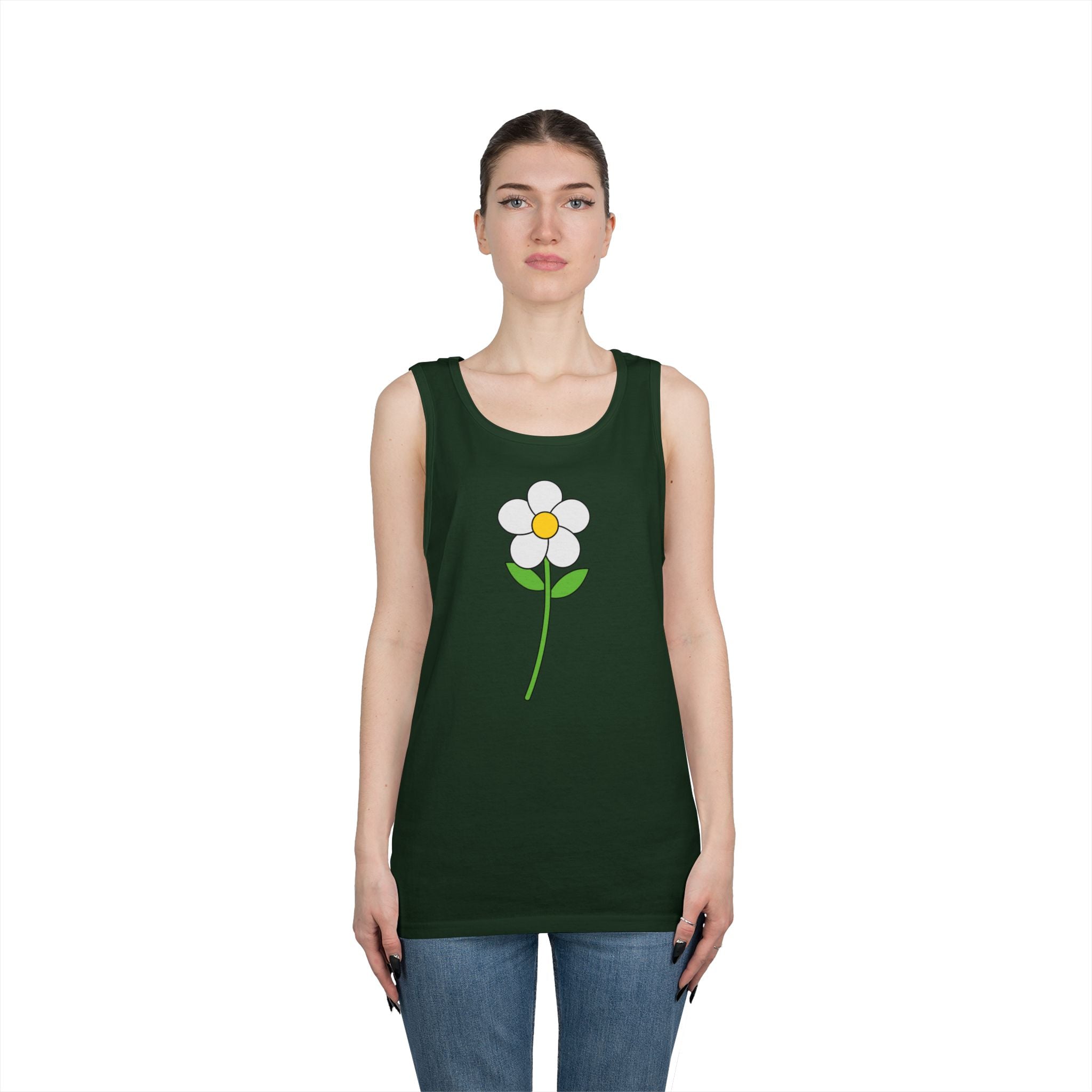 Daisy Graphic Tank Top — Minimal Floral Summer Tank