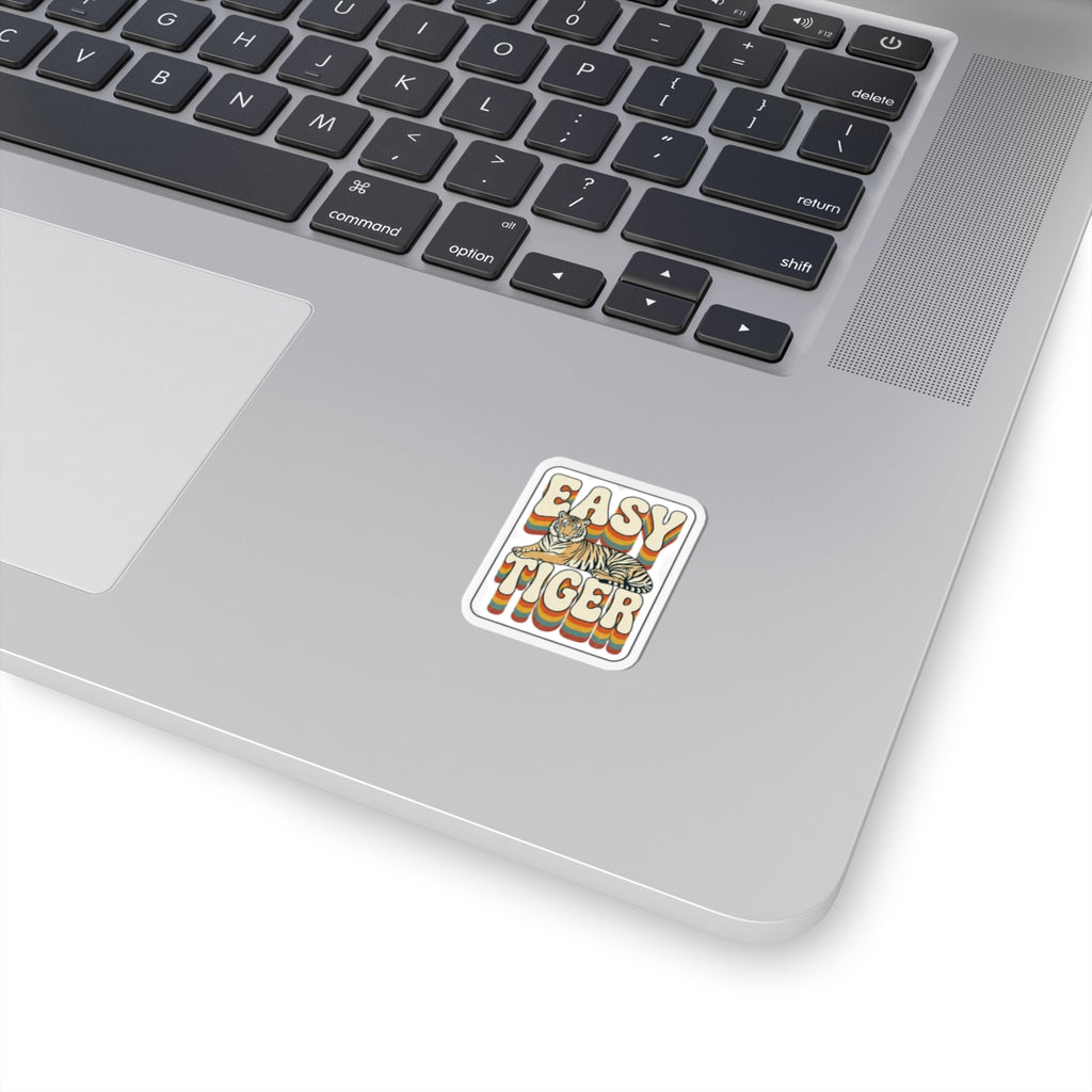 Easy Tiger retro tiger graphic Kiss-Cut Sticker | vintage vacation vibes