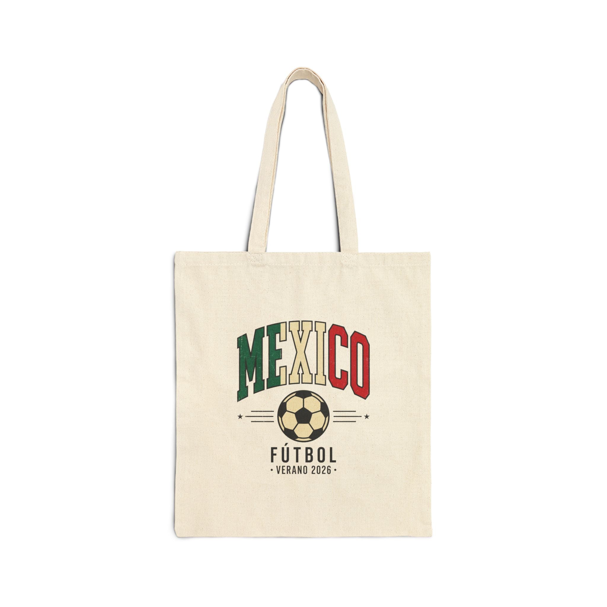 Mexico Futbol Tote | Mexico Flag Colors Soccer Canvas Tote
