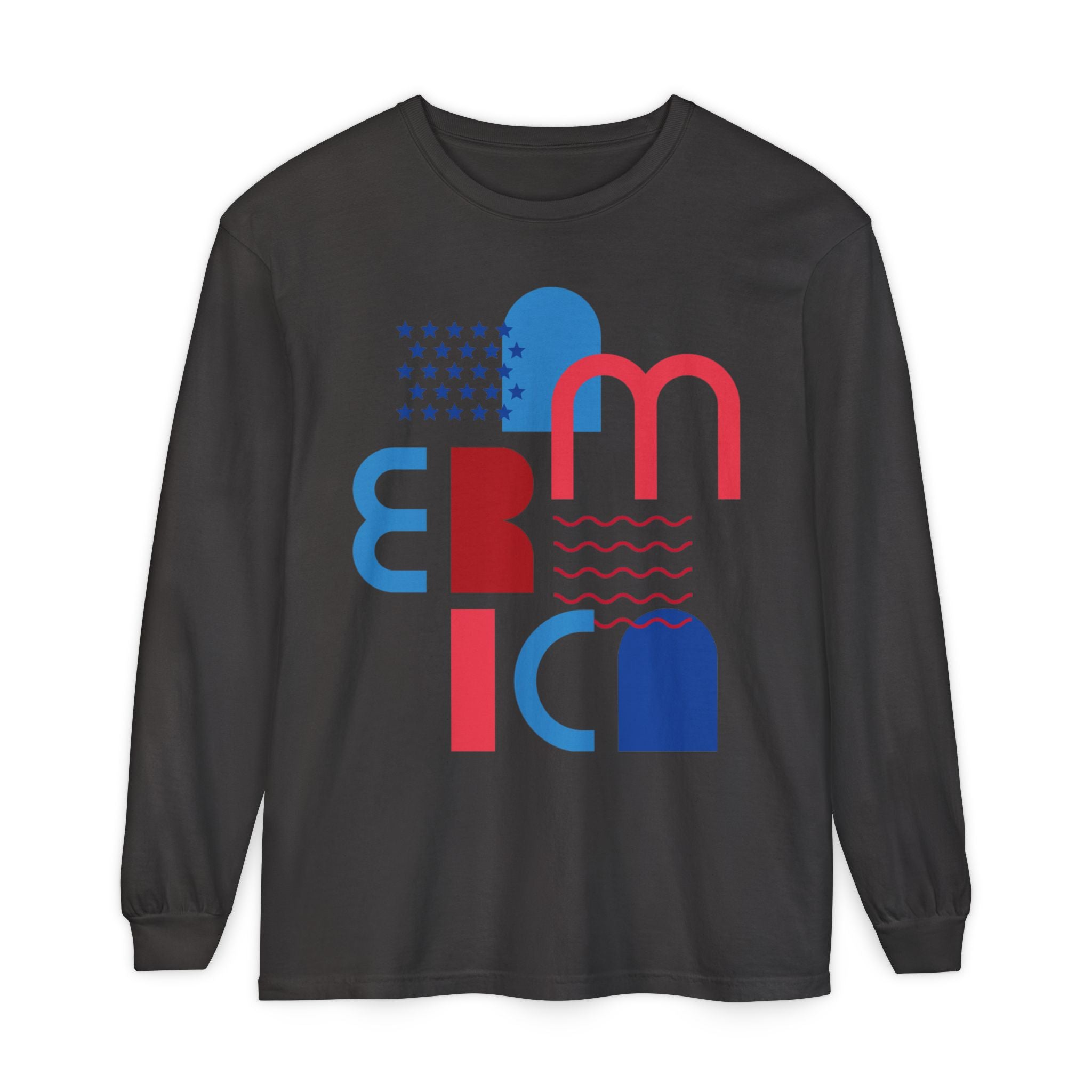 America Abstract Graphic Long Sleeve Tee