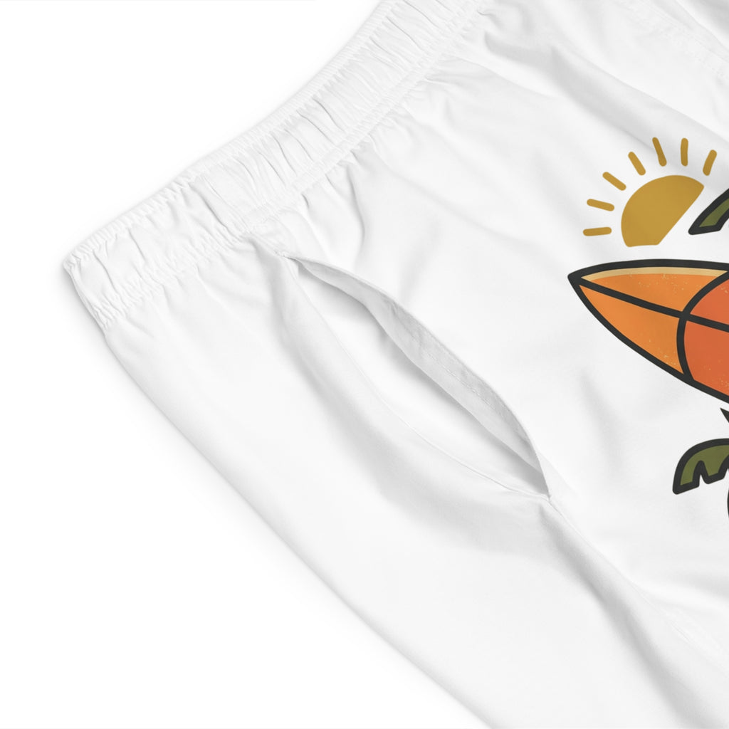 Surfboard Palm Tree Board Shorts — Men's Beach Swim Trunks