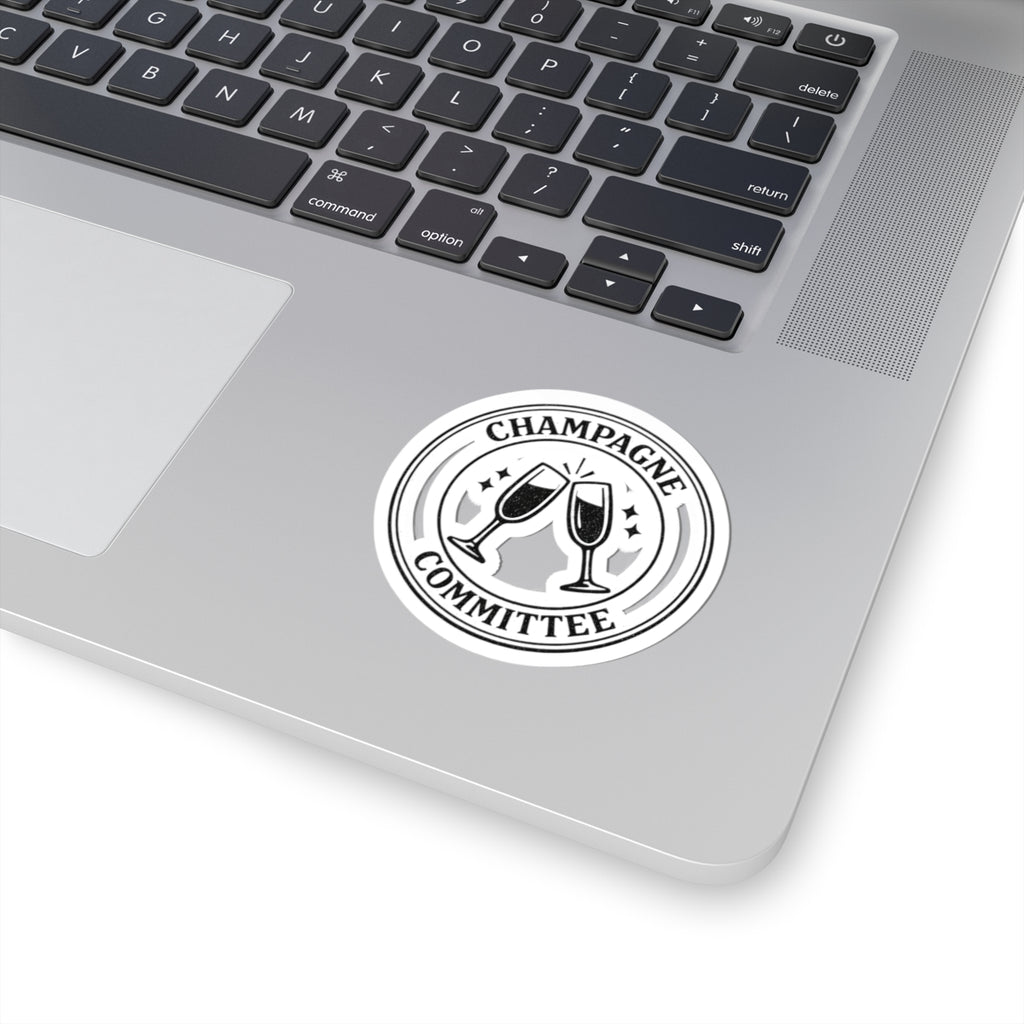Champagne Committee Sticker | Engaged Bride Era, Slogan-Core Kiss-Cut
