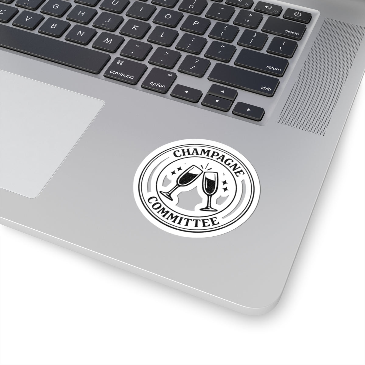 Champagne Committee Sticker | Engaged Bride Era, Slogan-Core Kiss-Cut