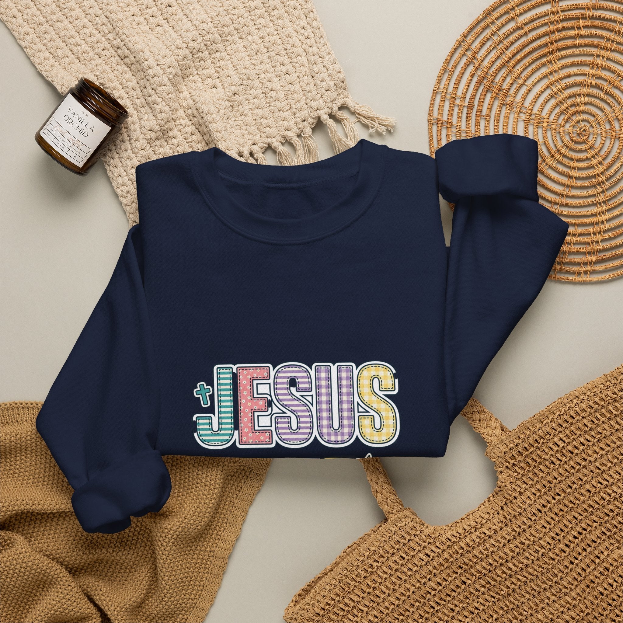 Jesus Over Everything Sweatshirt | Christian, Rainbow Scripture Graphic