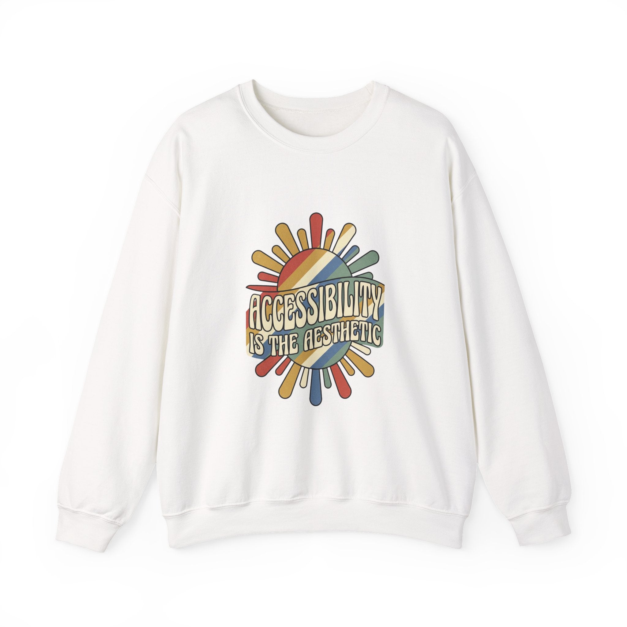 Accessibility Is the Aesthetic Sweatshirt | Disability Pride, Retro Rainbow Typography