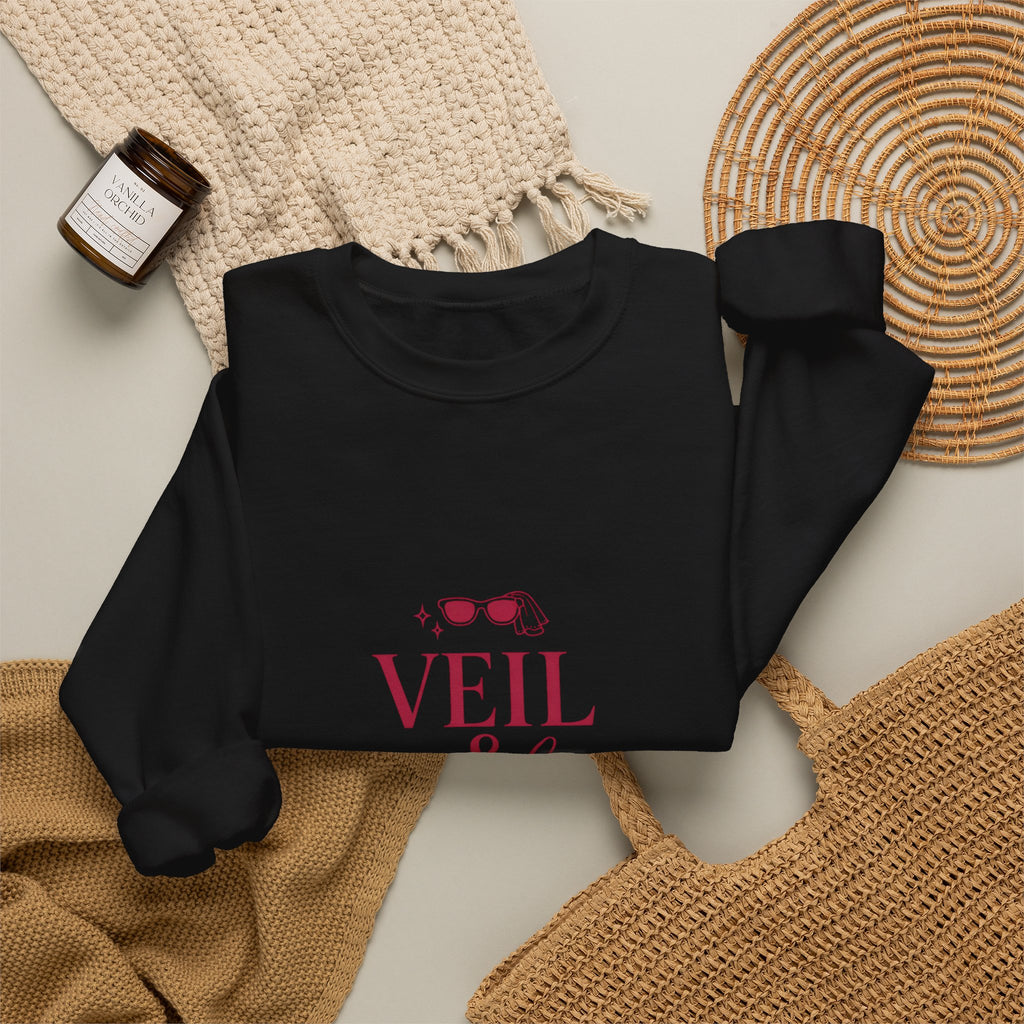 Veil and Chill Sweatshirt | Bride Era Script, Engaged Slogan