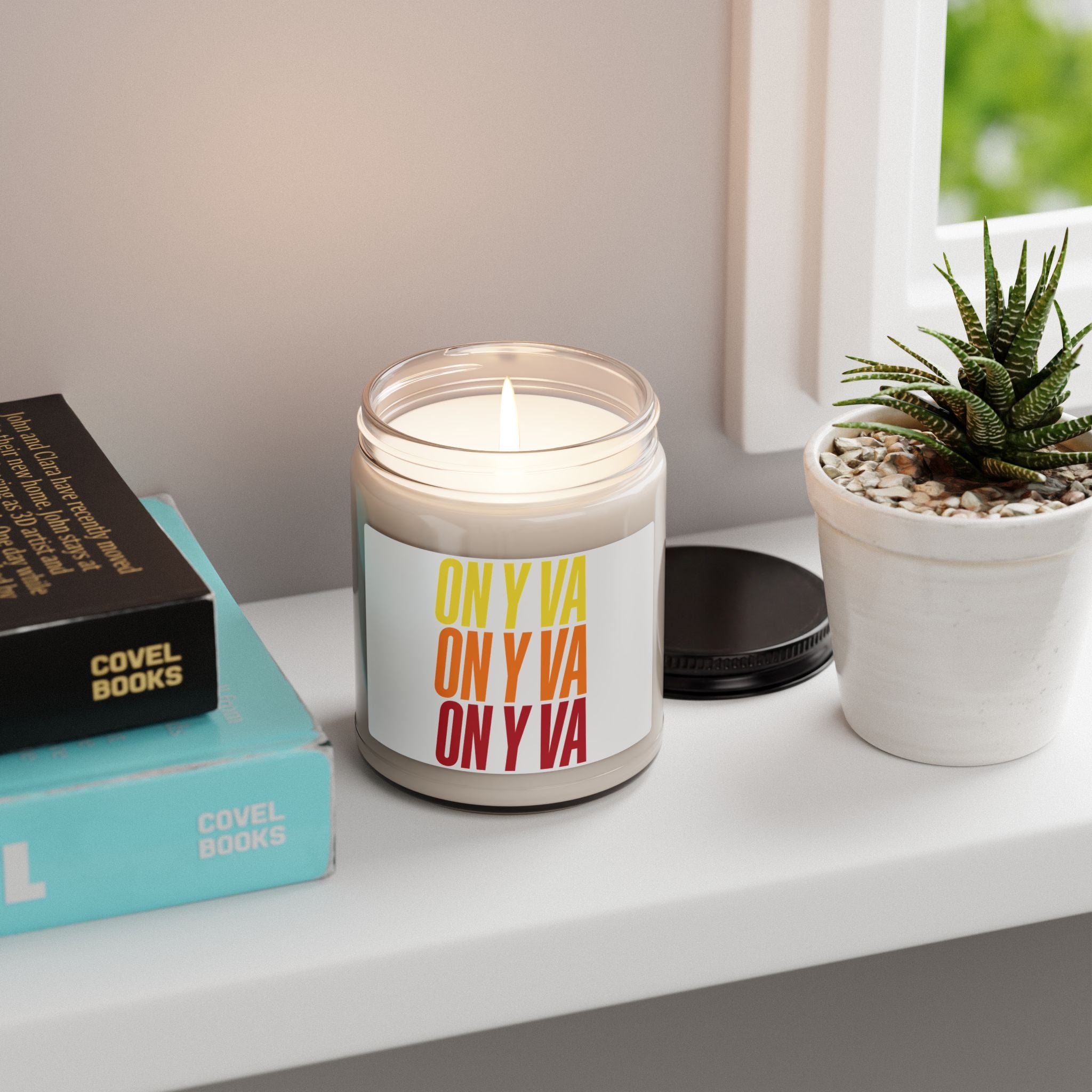 On Y Va Cycling Candle, Tour de France Inspired Soy Jar | Retro Yellow Orange Red