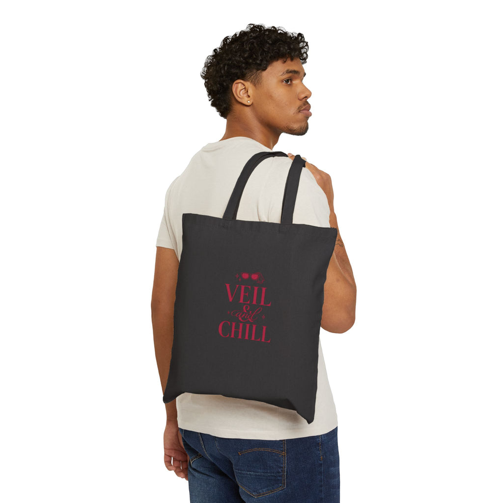 Veil & Chill Tote, Bride Era Tote, Engaged Slogan Canvas Bag