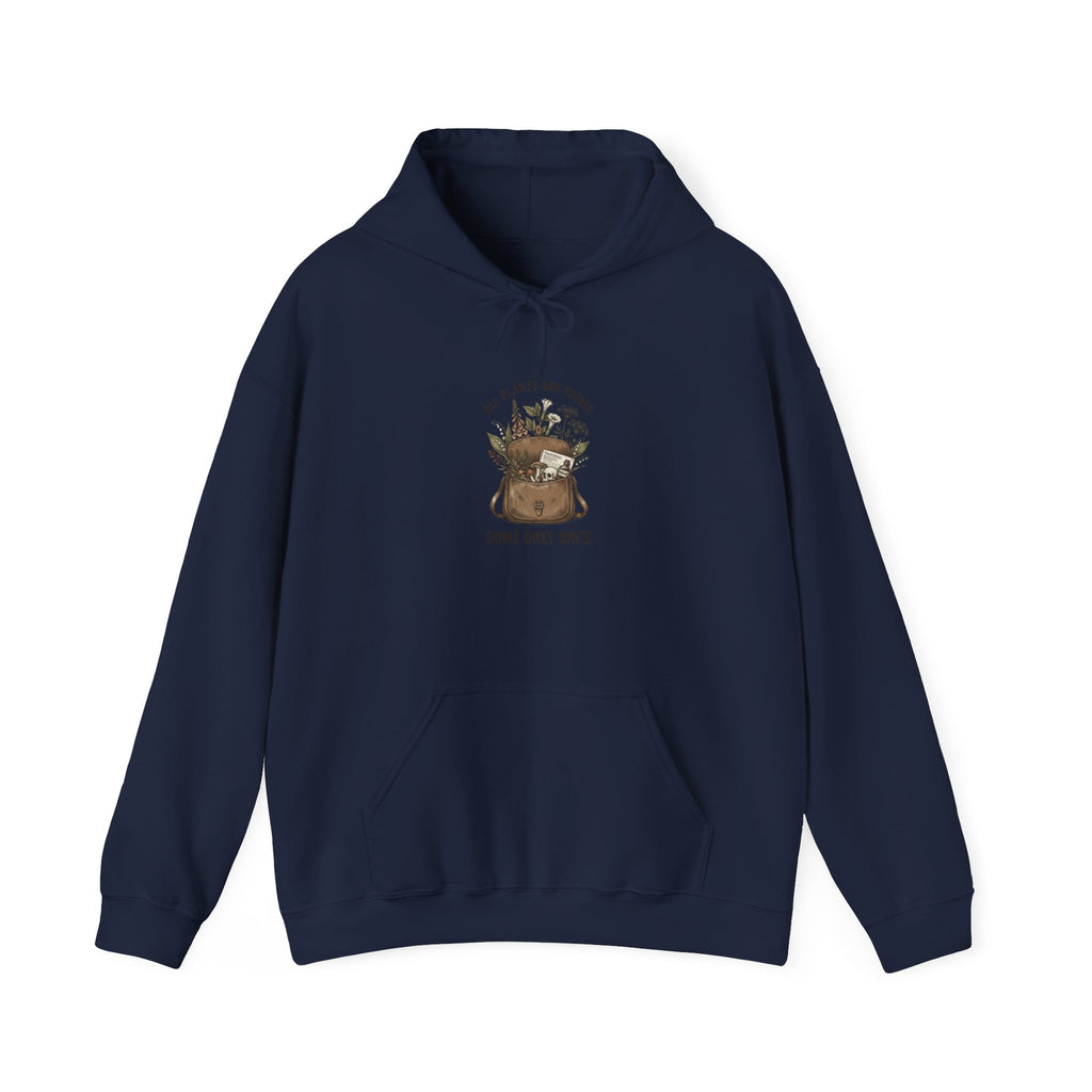 All Plants Are Edible Hoodie | Vintage Botanical Illustration, Dark Nature Humor